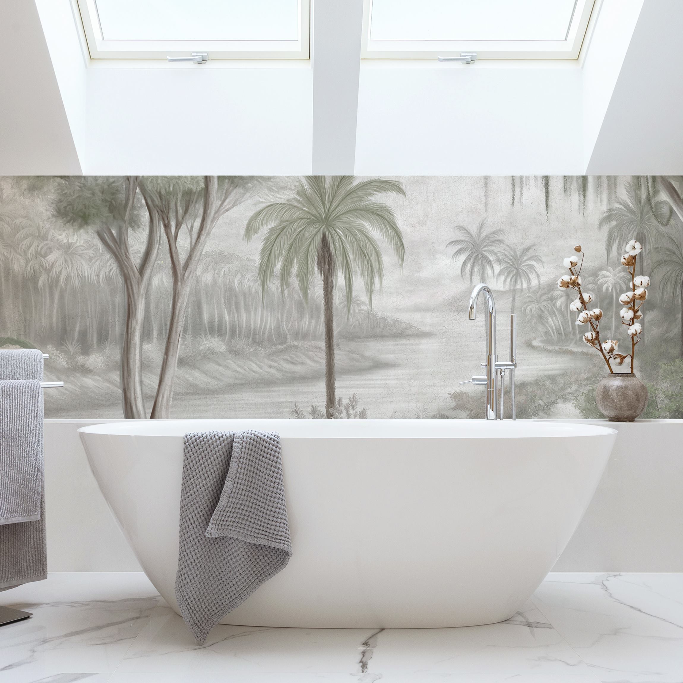 Wandverkleidung Bad Flusslauf im Dschungel