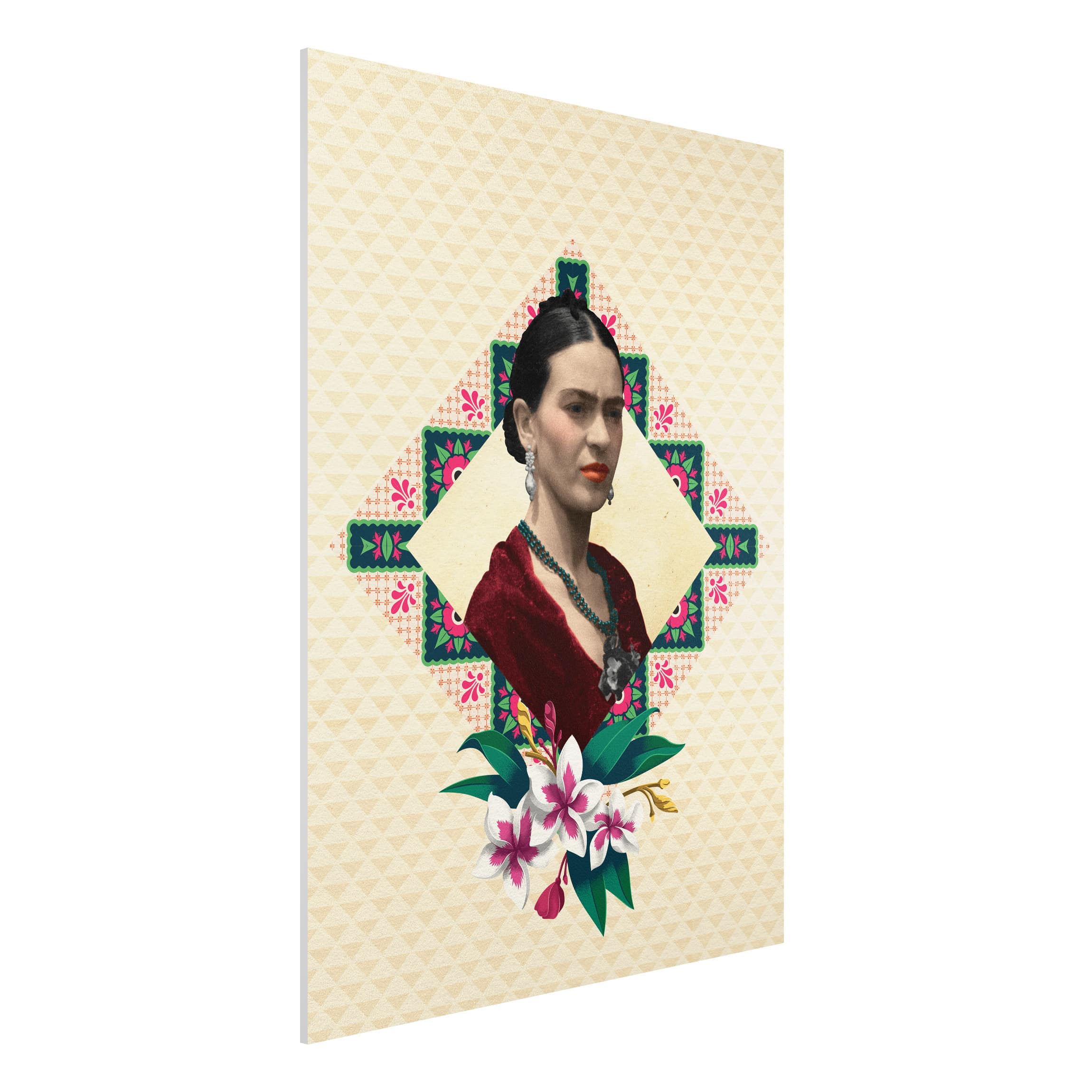 Forexbild - Hochformat Frida Kahlo - Blumen und Geometrie