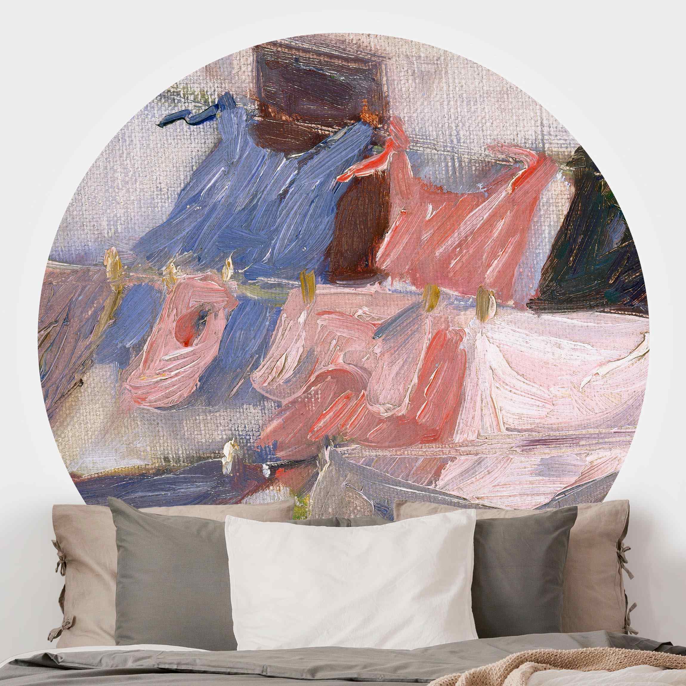 Runde Fototapete Franz Marc - Flatternde Wäsche