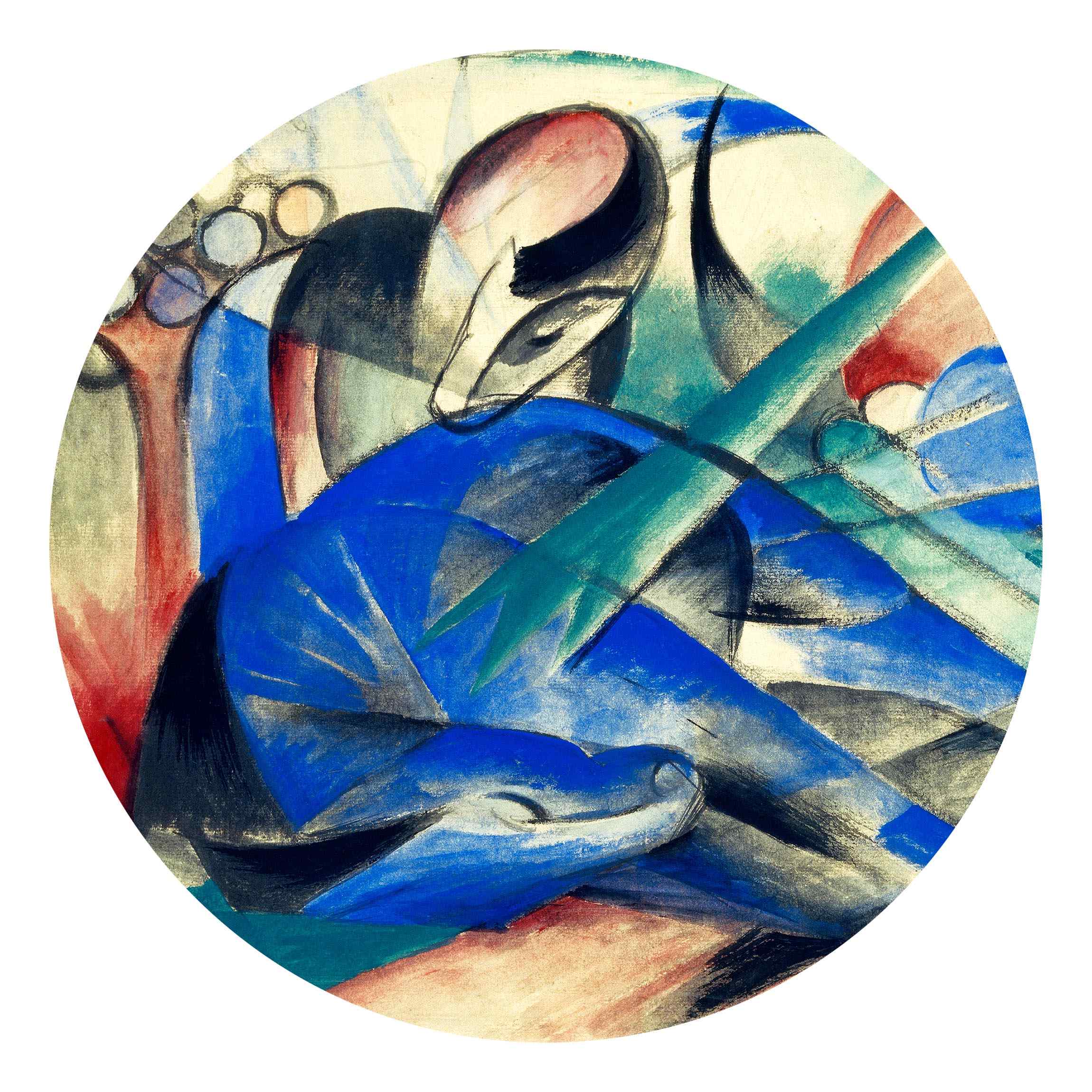 Runde Fototapete Franz Marc - Träumendes Pferd