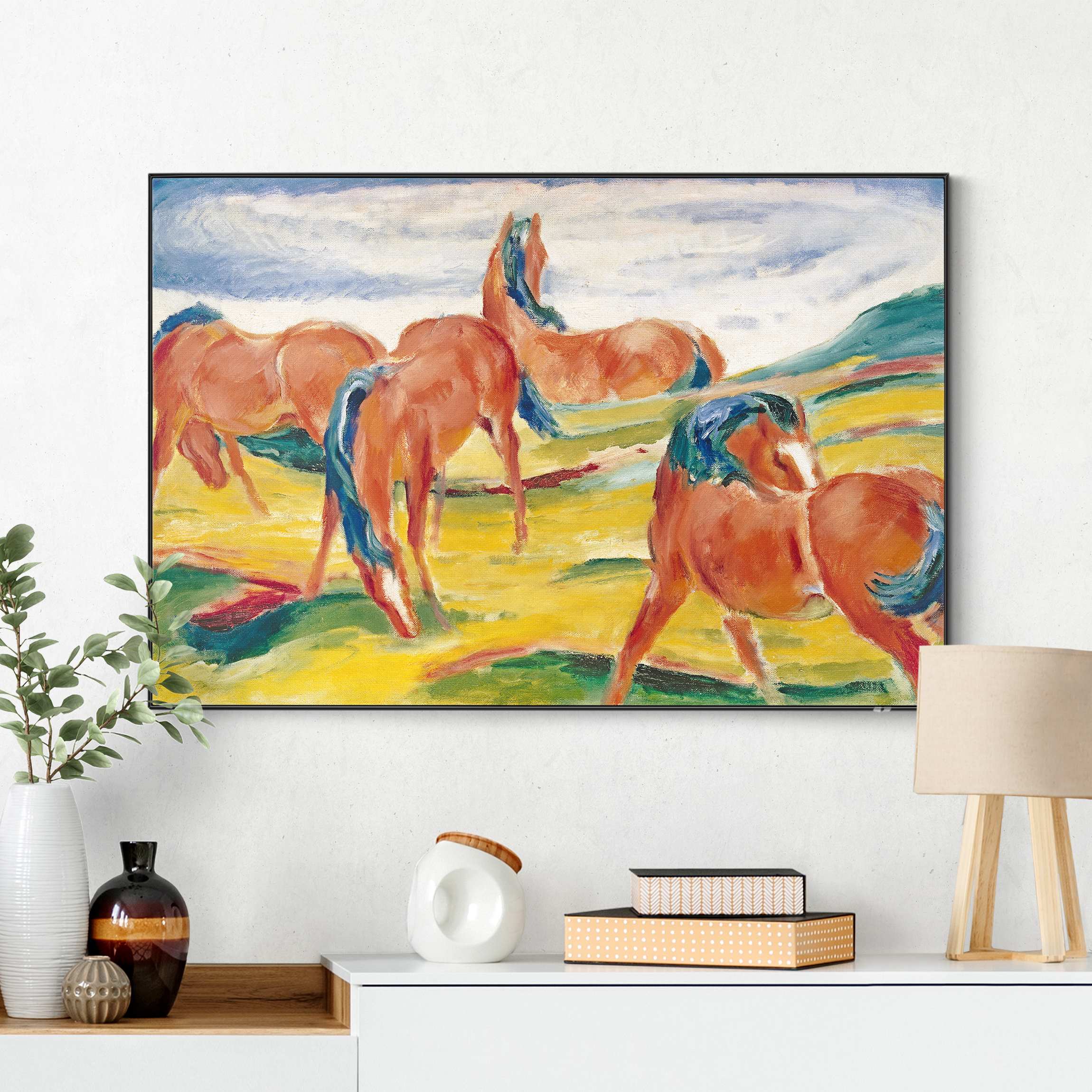 Wechselbild Franz Marc - Weidende Pferde