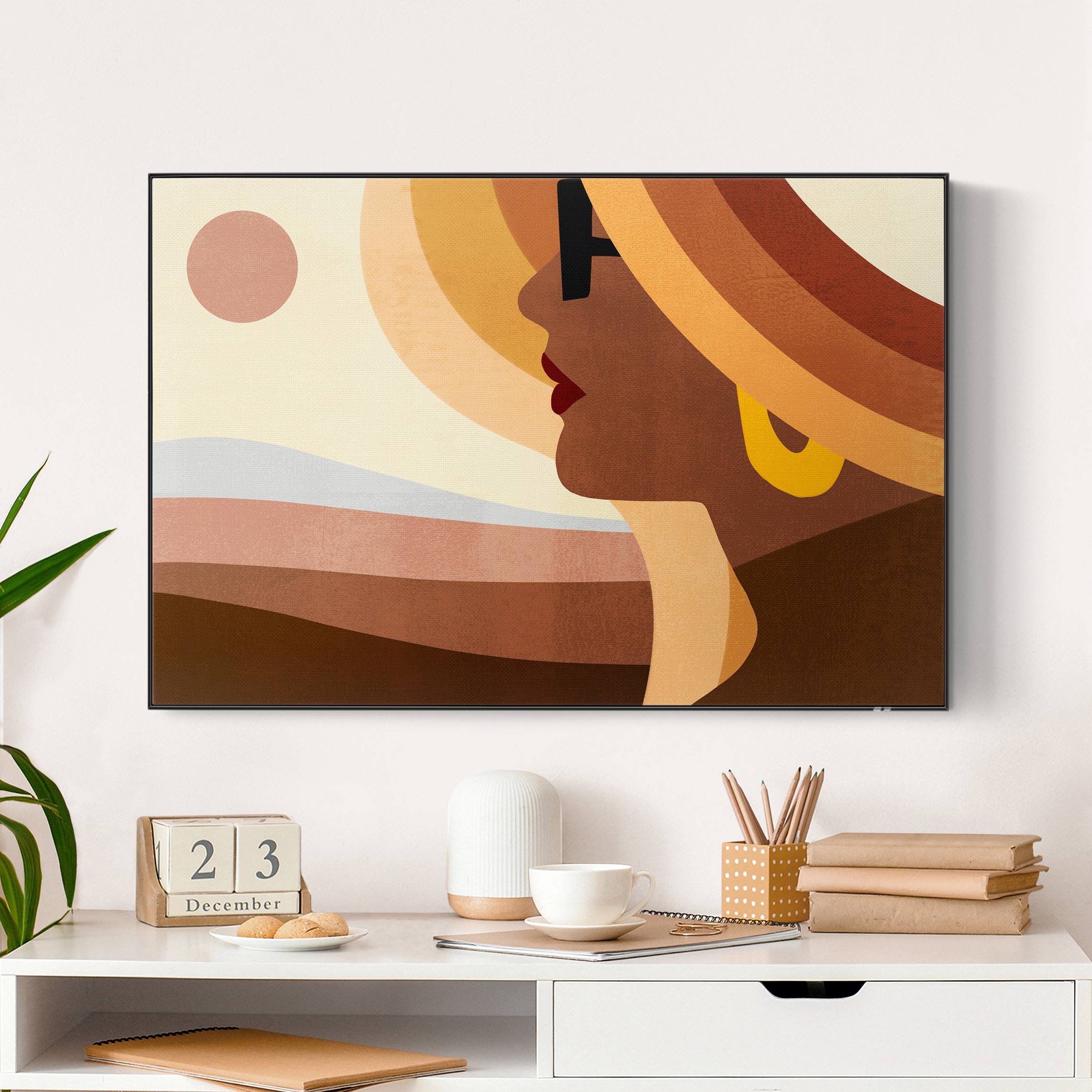 Akustik-Wechselbild Frau mit Sonnenbrille