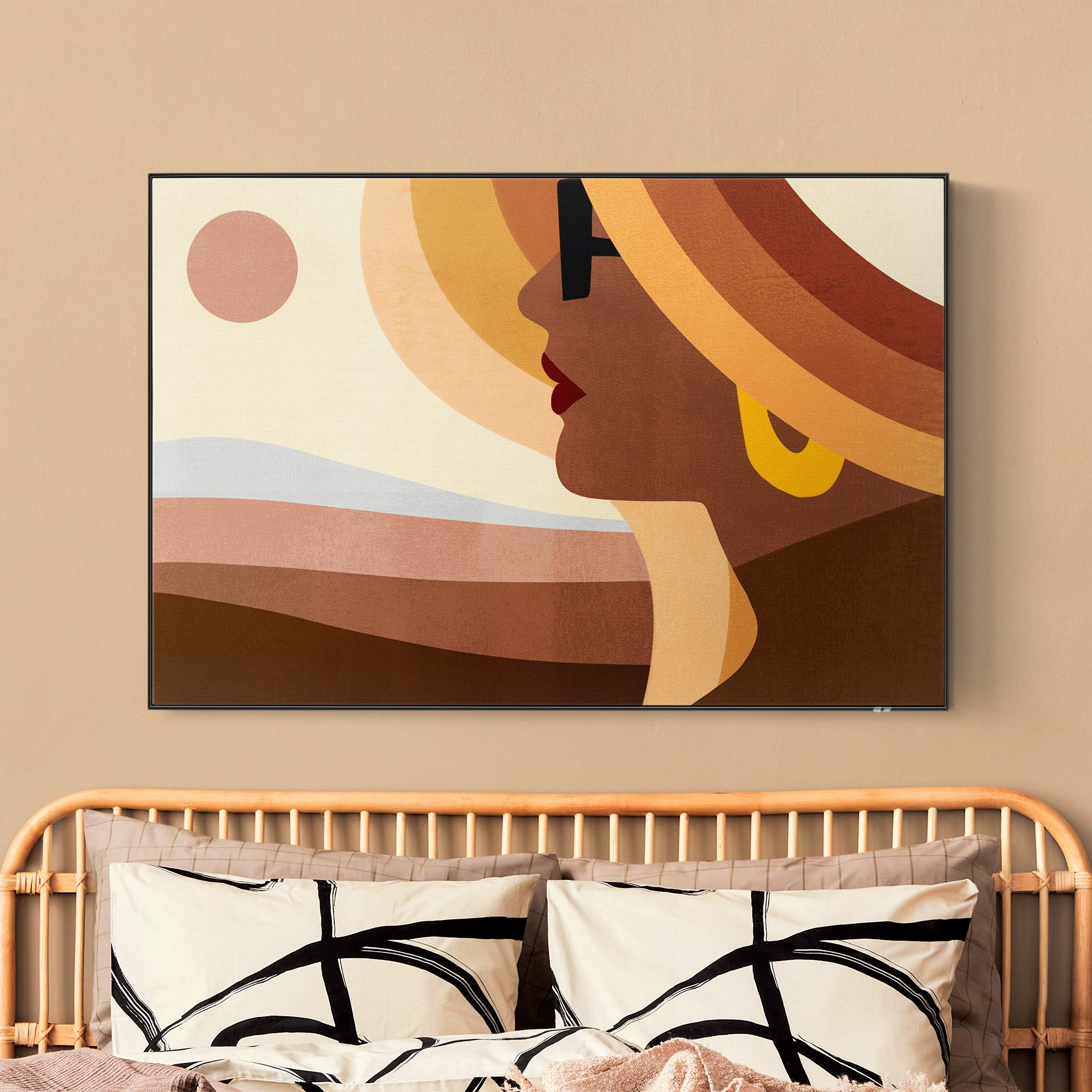 Akustik-Wechselbild Frau mit Sonnenbrille