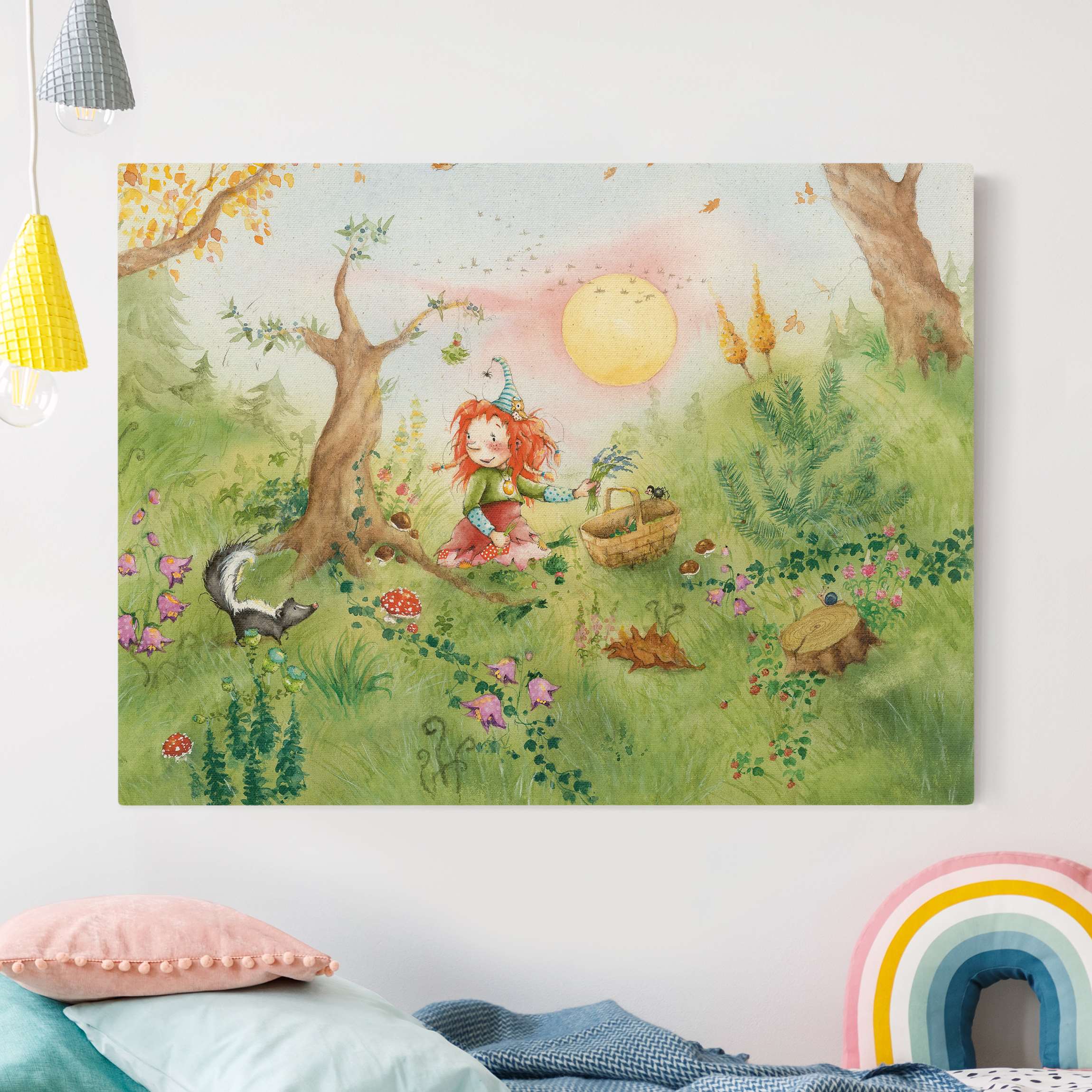 Leinwandbild auf Naturcanvas Frida sammelt Kräuter