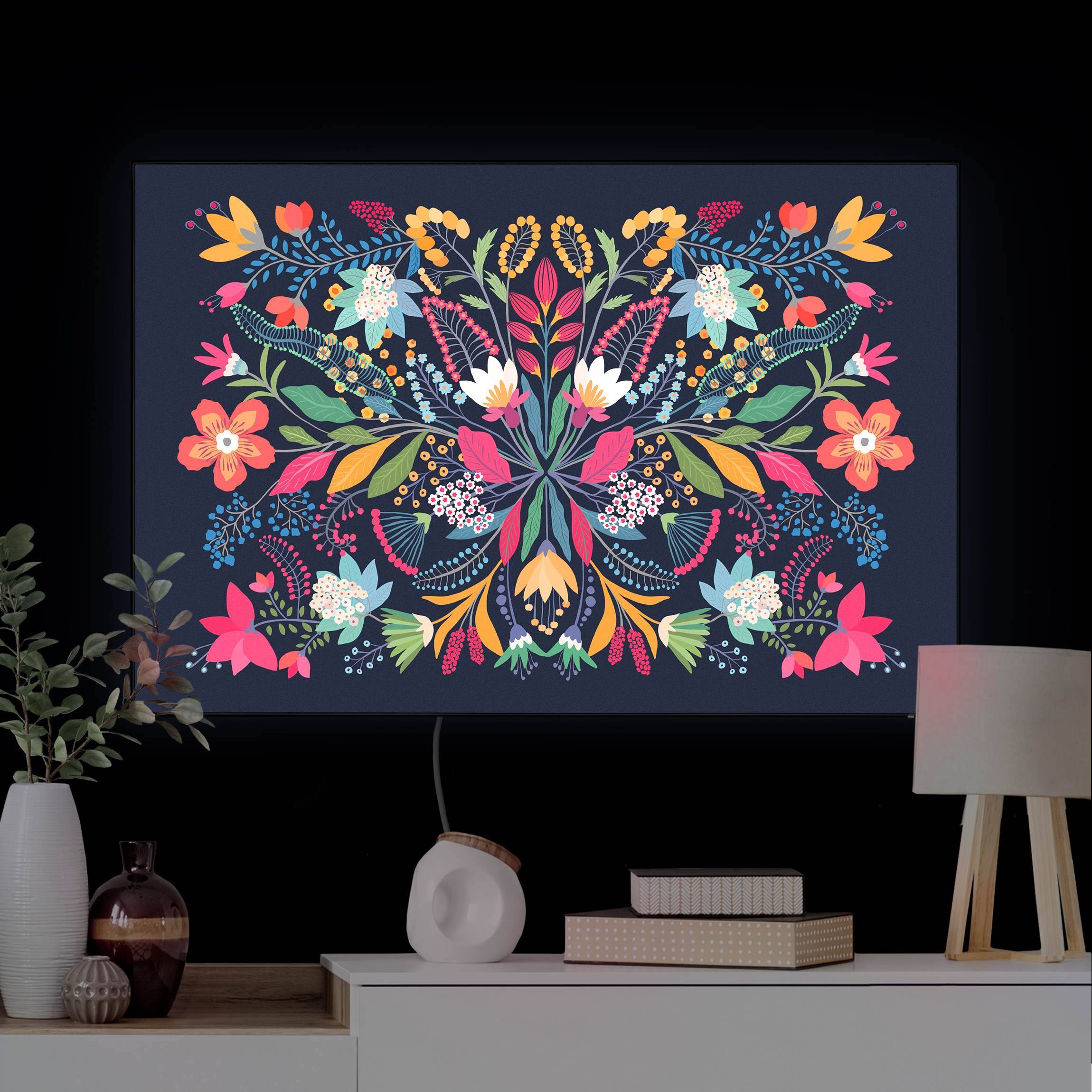 LED-Wechselbild Fridas Garten Illustration II