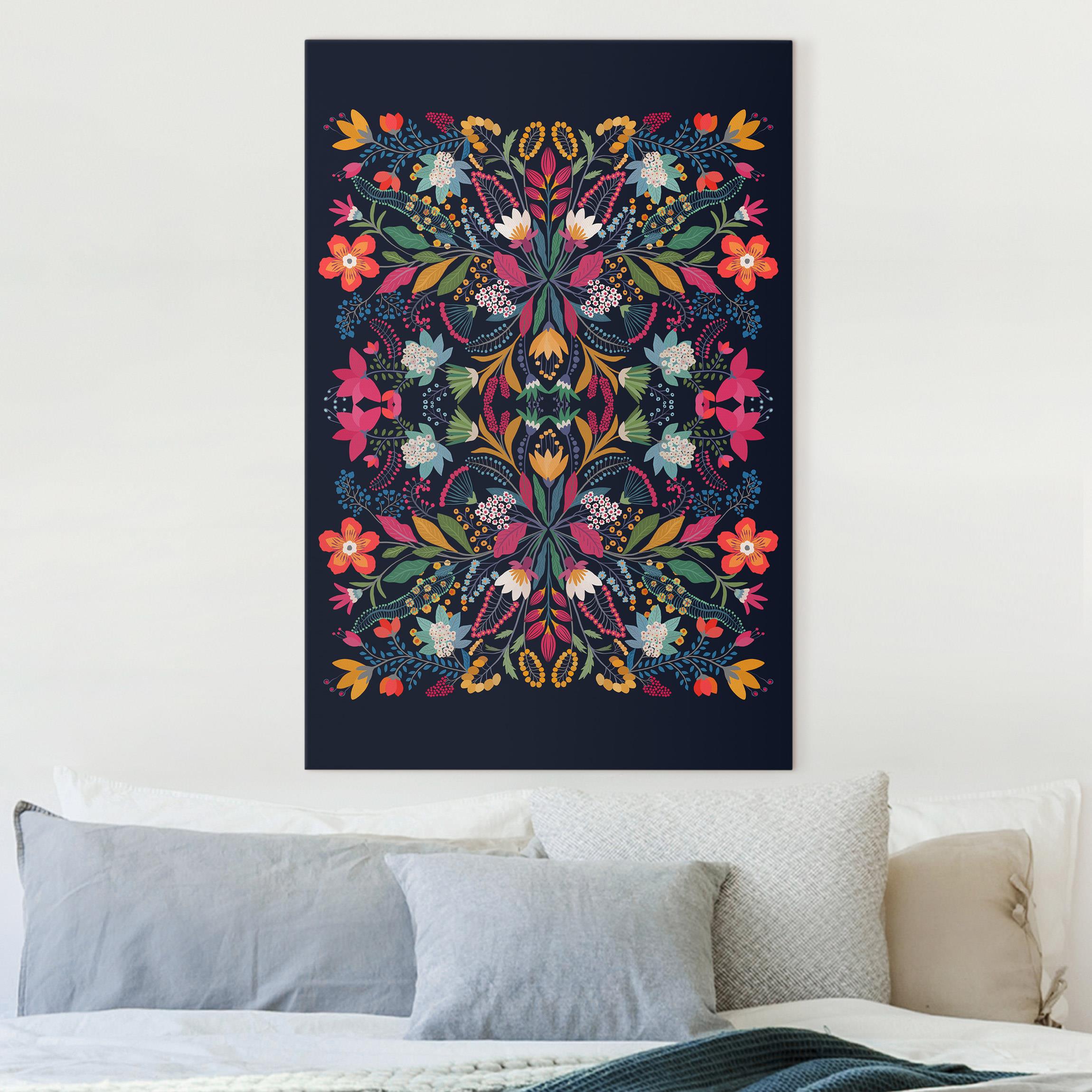 Leinwandbild Fridas Garten Illustration