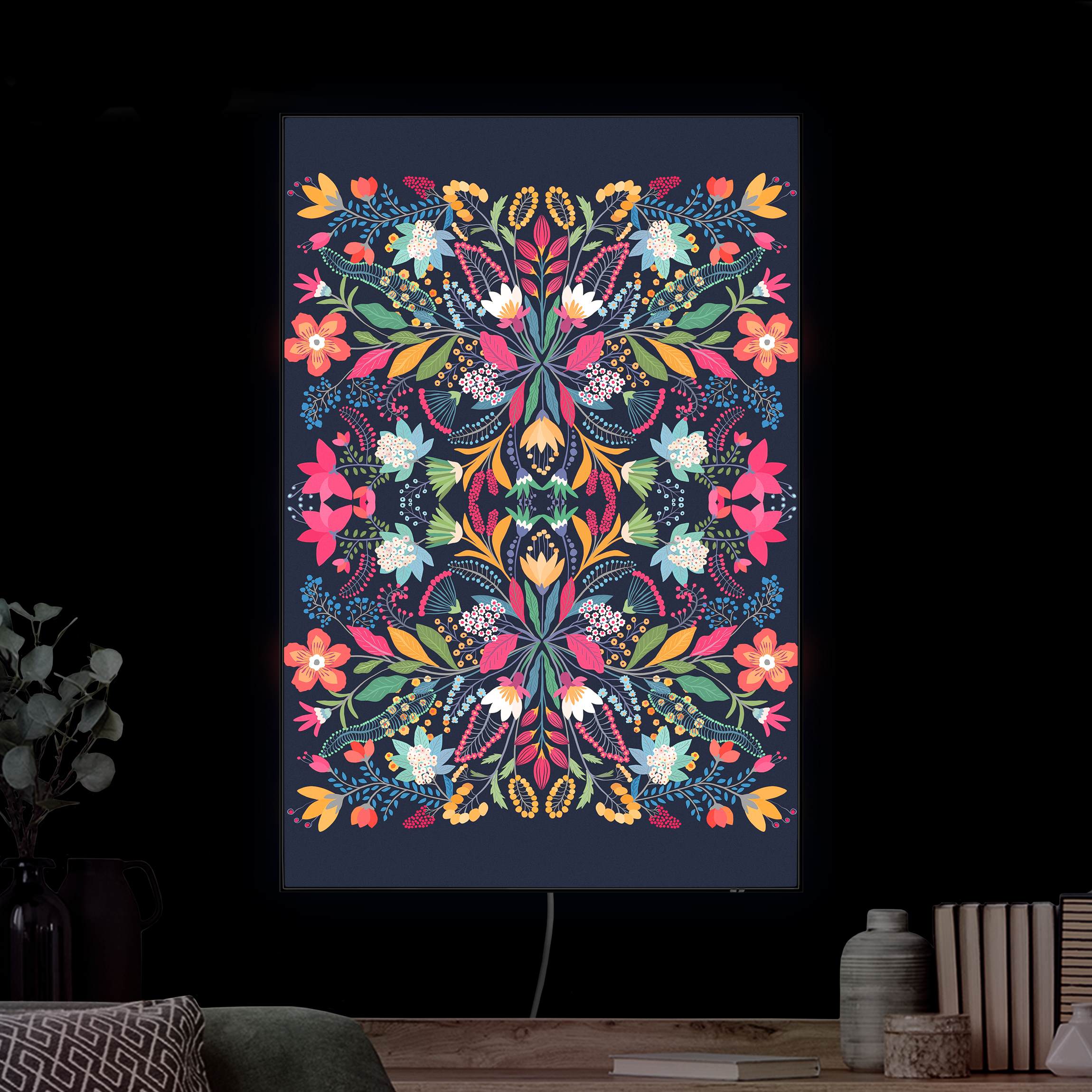 LED-Wechselbild Fridas Garten Illustration