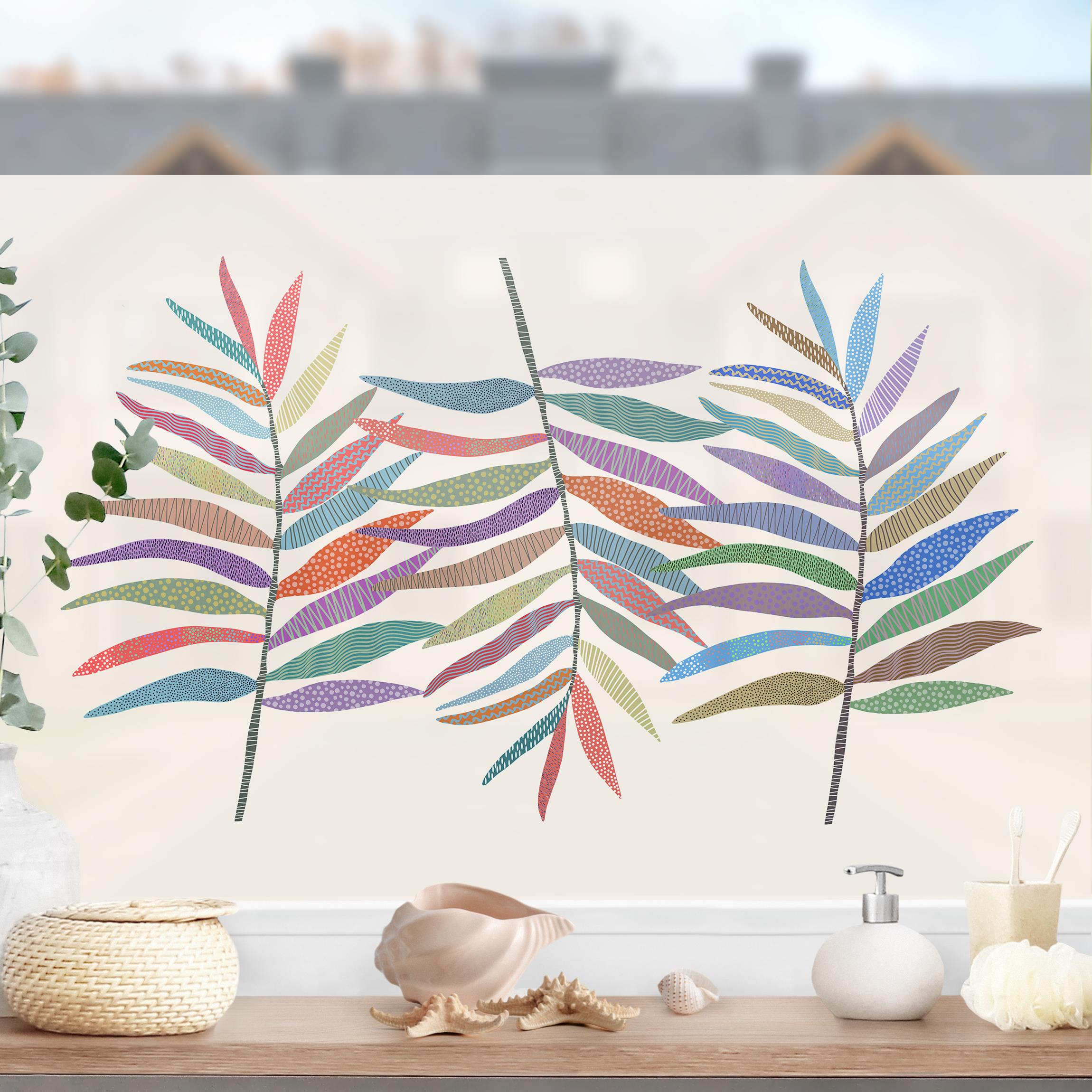 Fensterfolie Fröhliche Blätter III