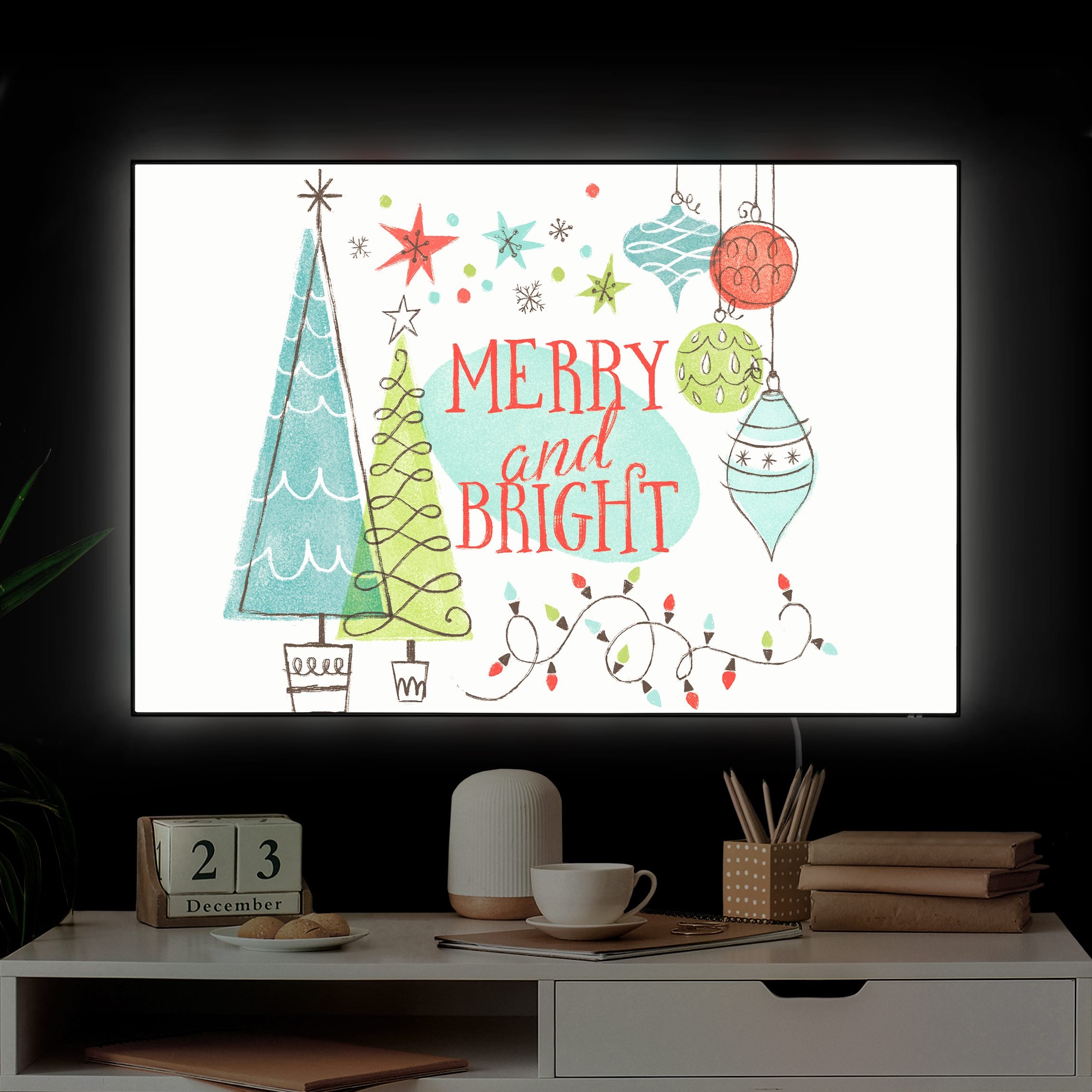 LED-Wechselbild Frohe und strahlende Weihnachten