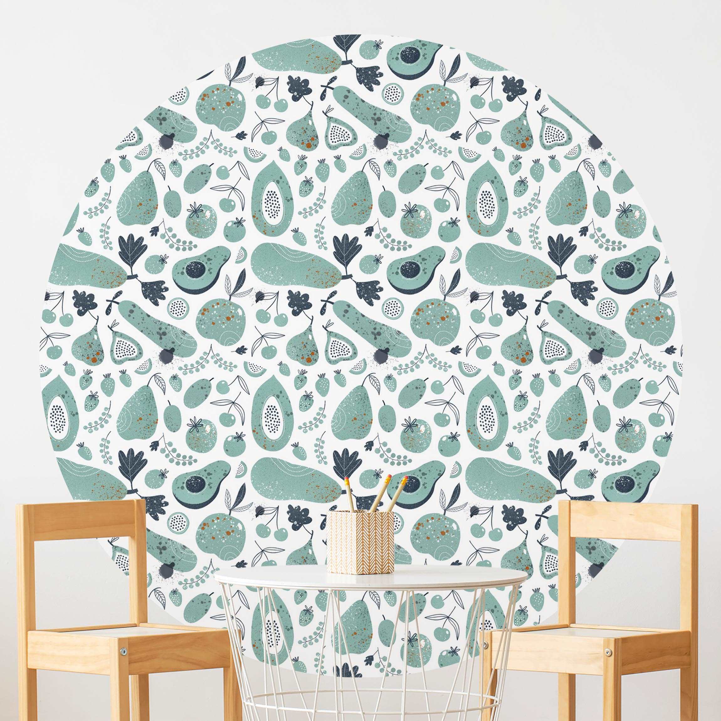 Runde Fototapete Früchte und Gemüse