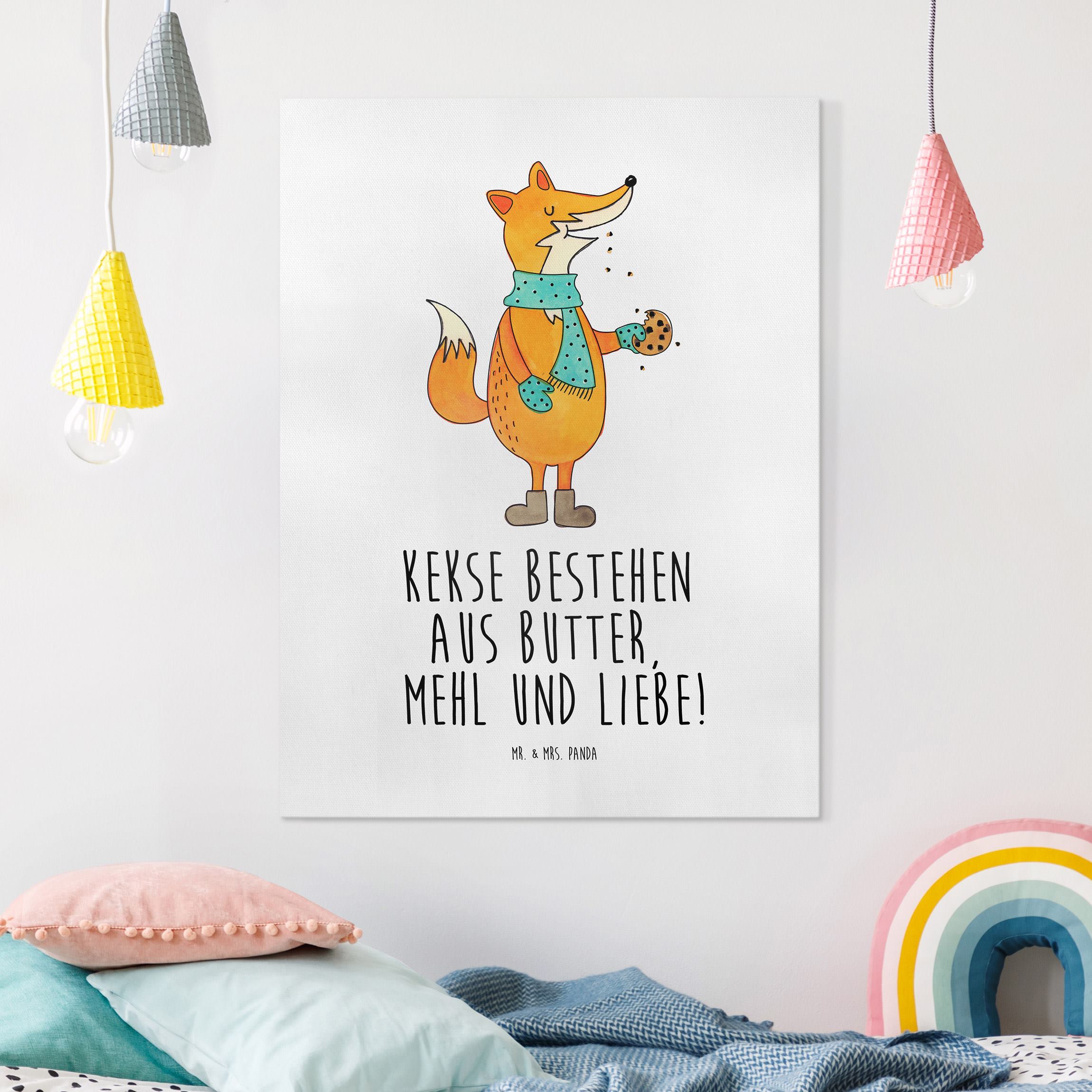 Leinwandbild Mr. & Mrs. Panda - Fuchs - Kekse