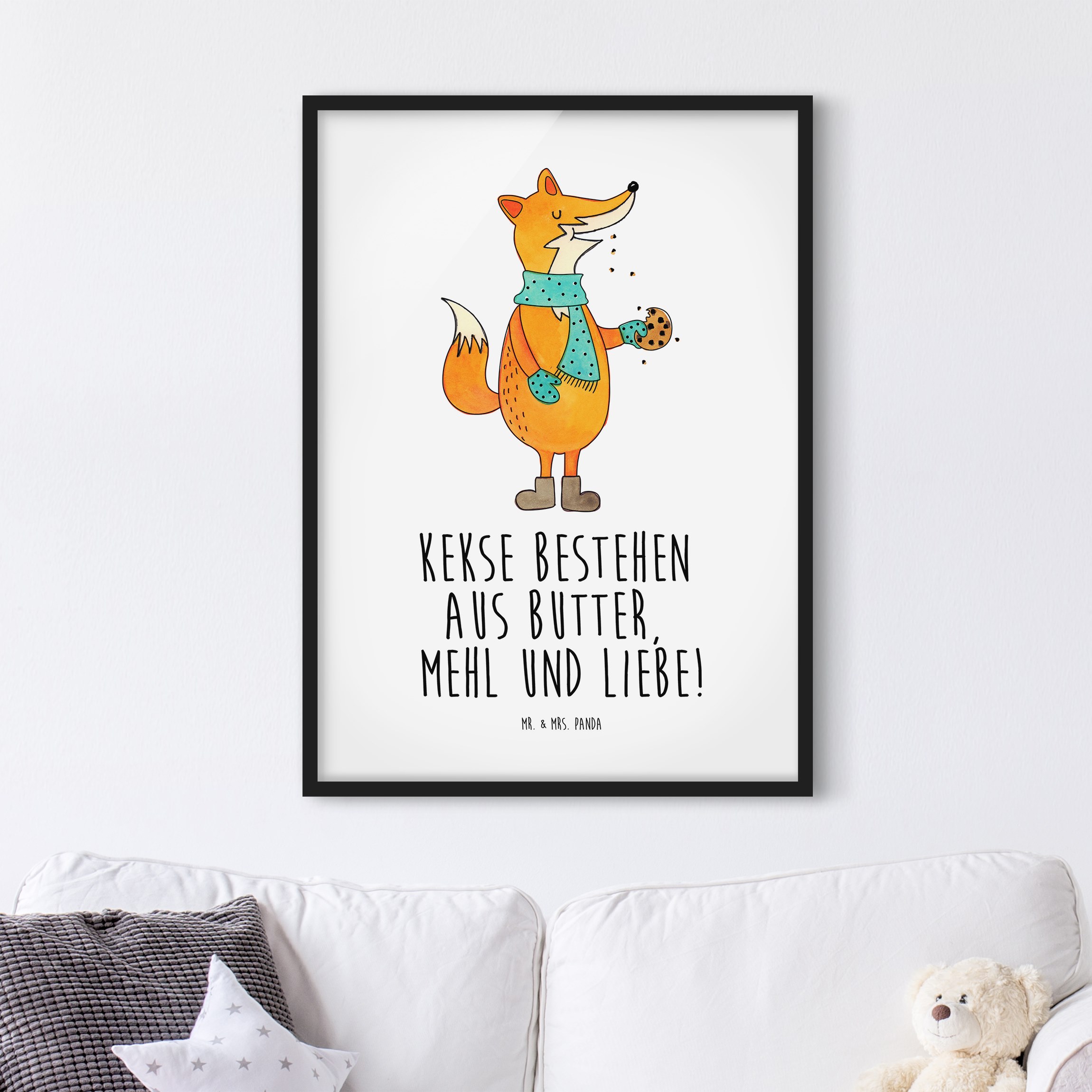 Bild mit Rahmen Mr. & Mrs. Panda - Fuchs - Kekse
