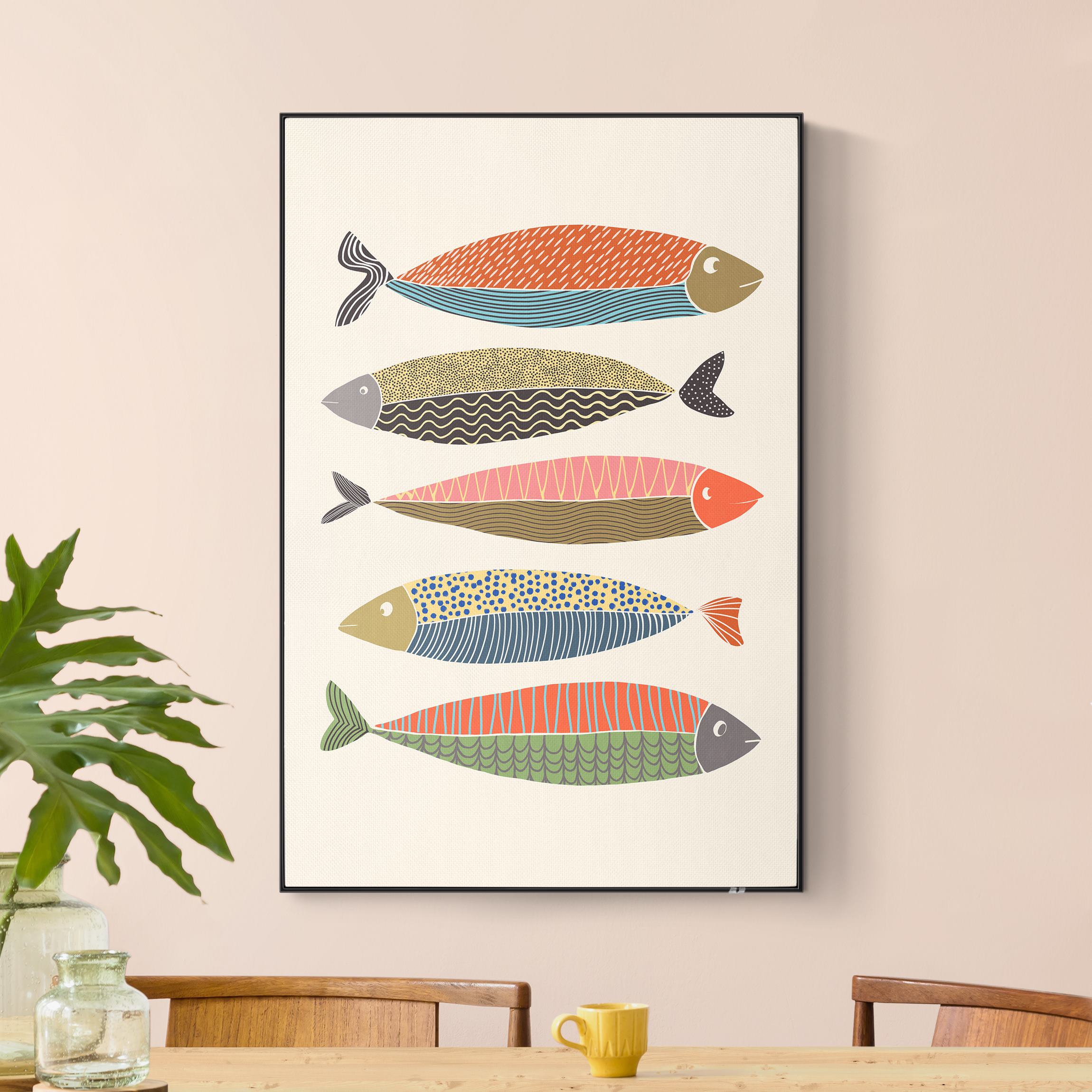 Akustik-Wechselbild Fünf bunte Fische