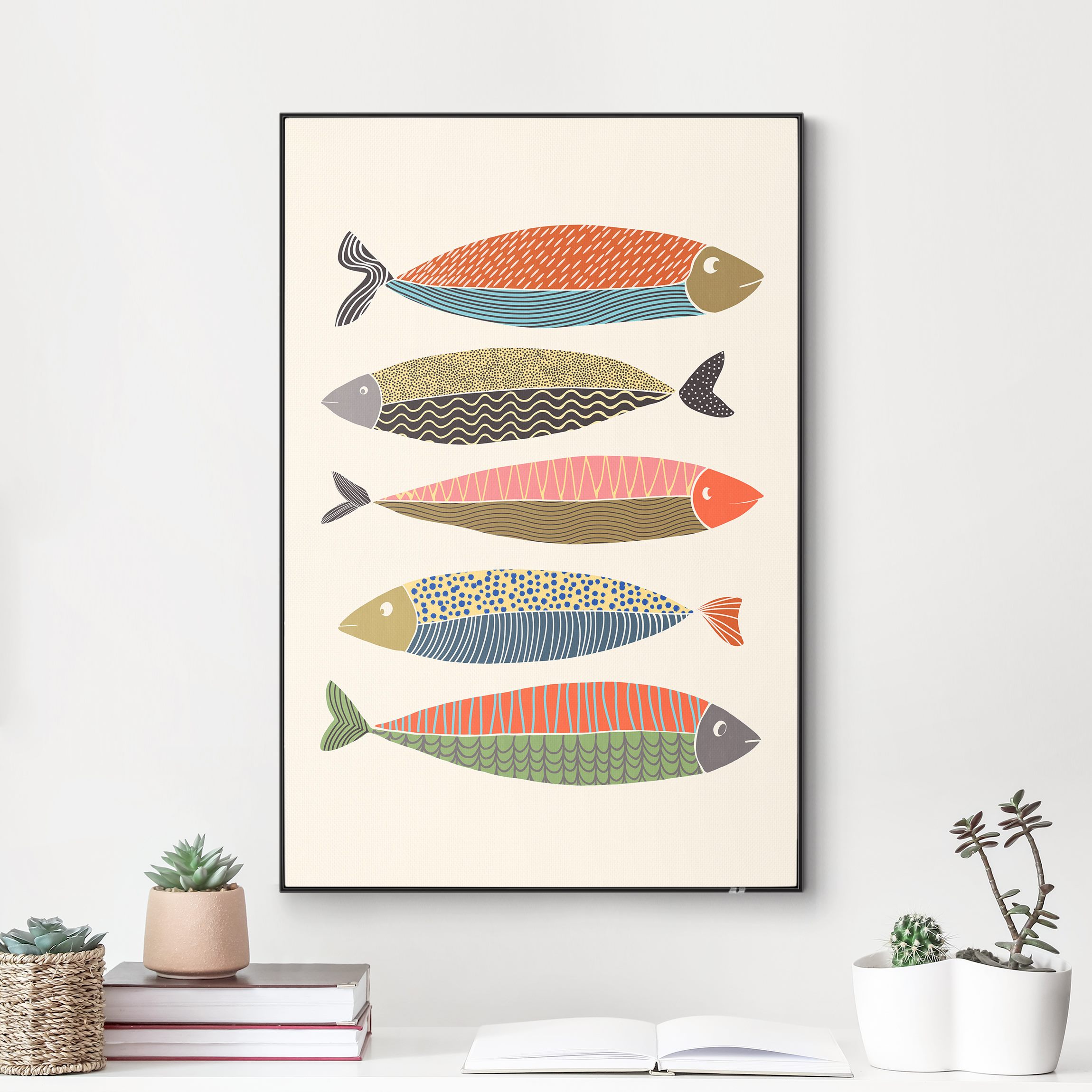 Wechselbild Fünf bunte Fische