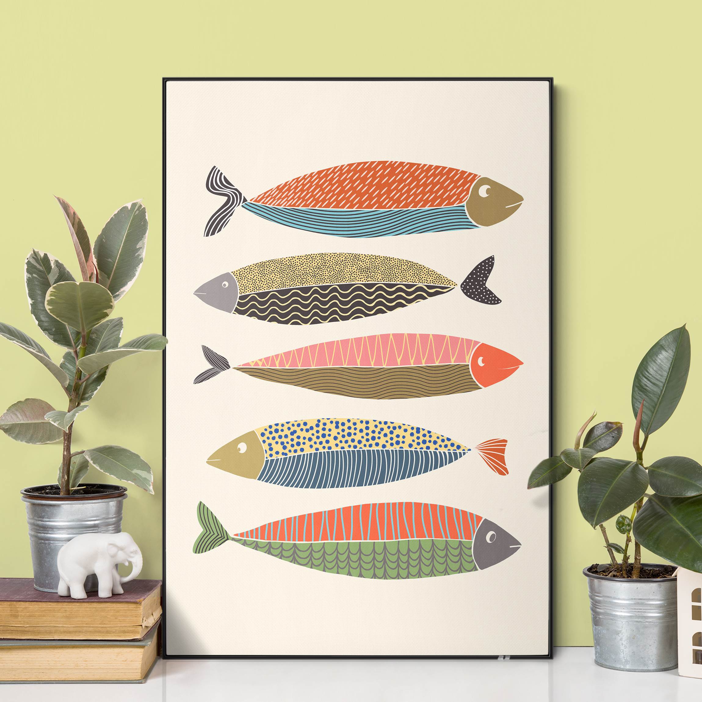 Wechselbild Fünf bunte Fische