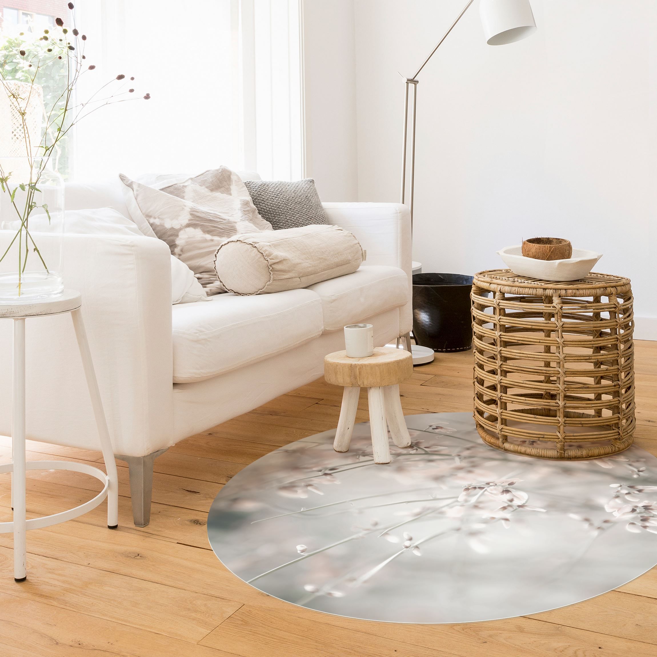 Runder Vinyl-Teppich Für immer Frühling