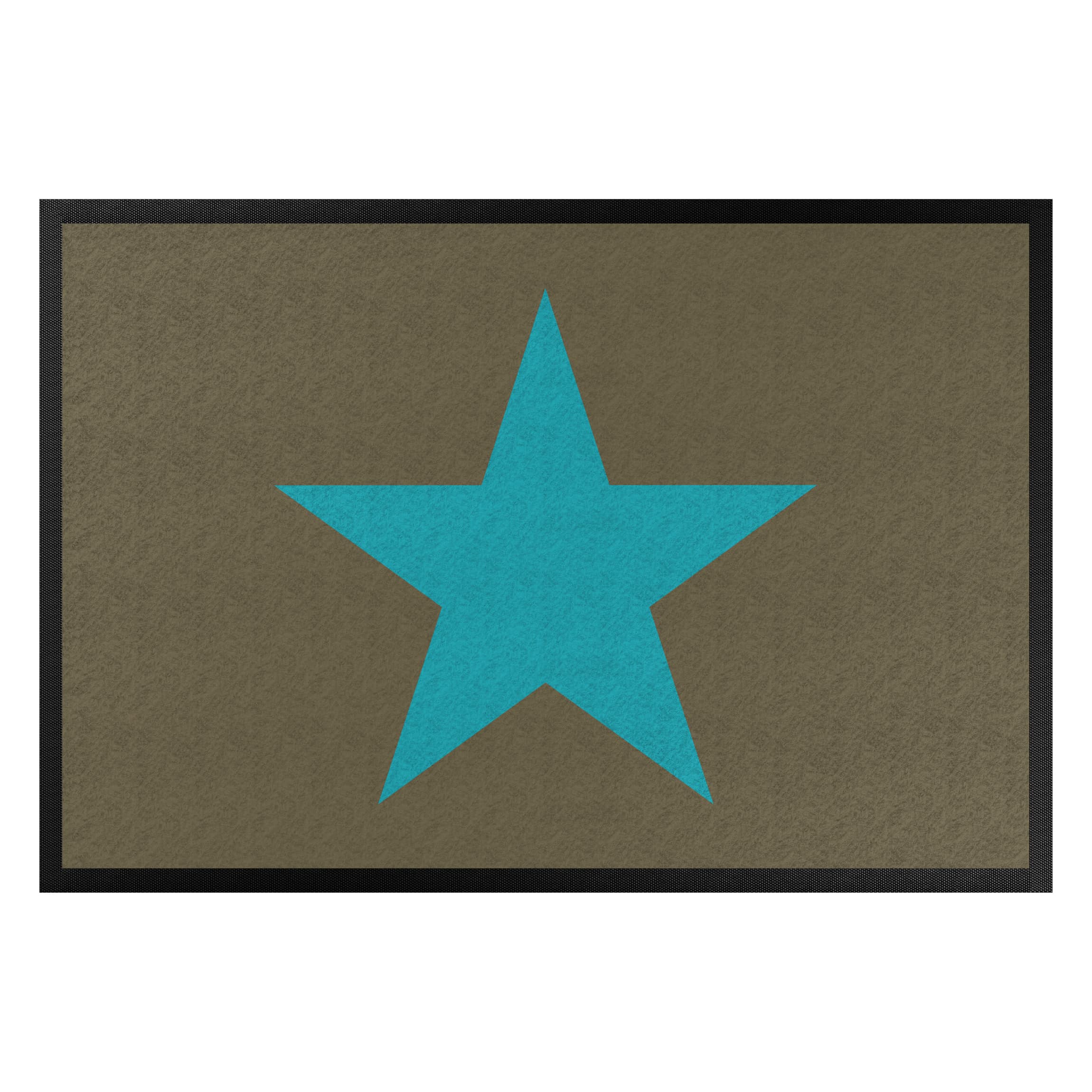 Fußmatte Stern in braun türkisblau