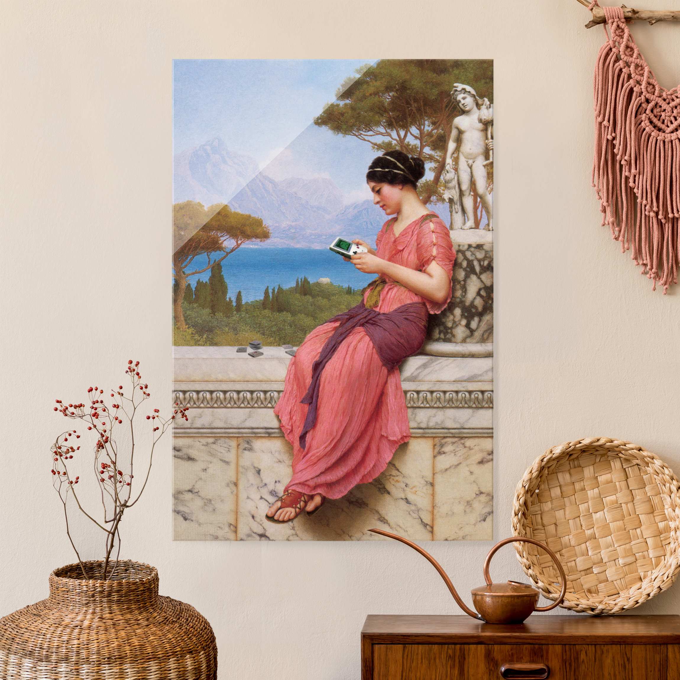 Glasbild Game-Boy-Liebe