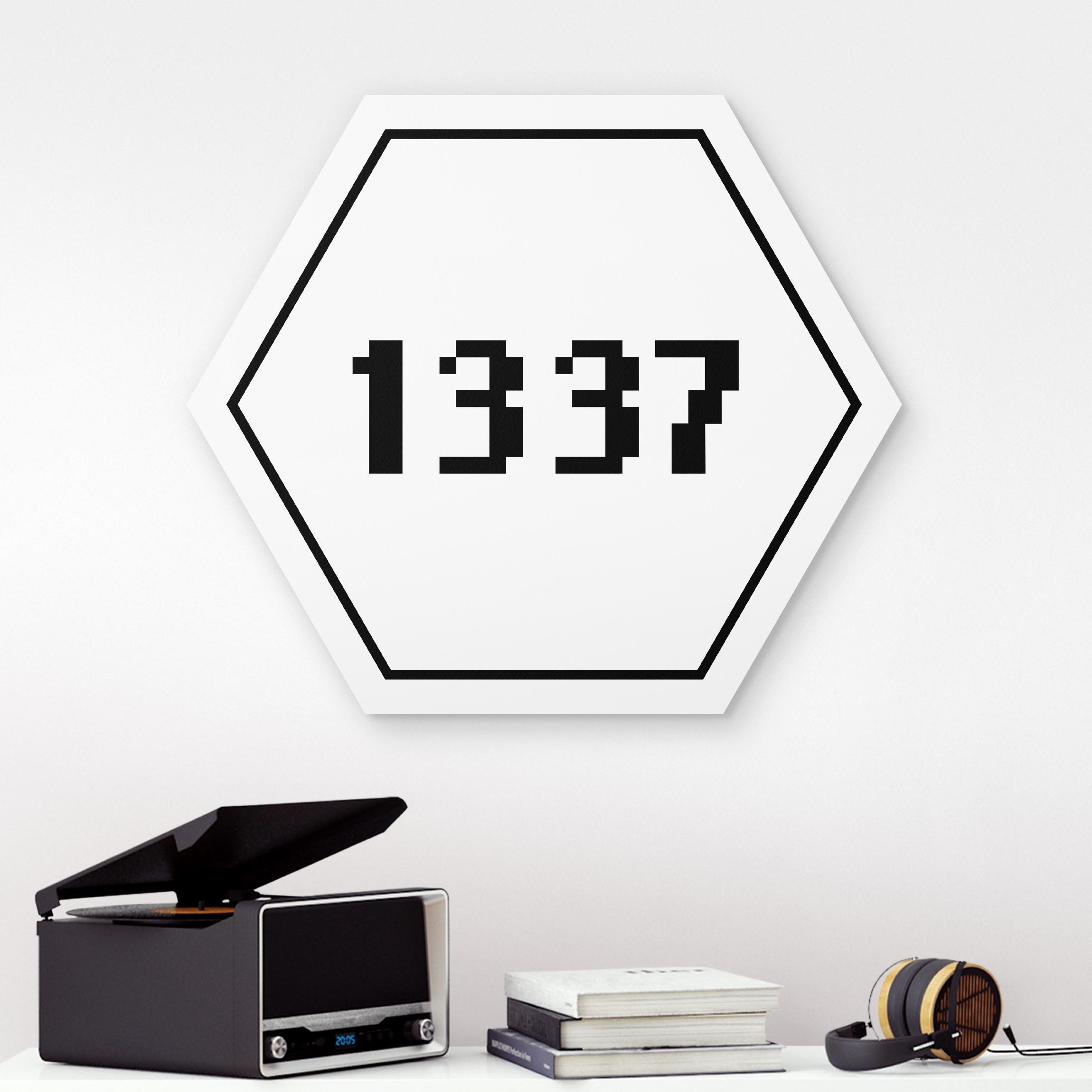 Hexagon-Forexbild Gaming 1337 in Schwarz