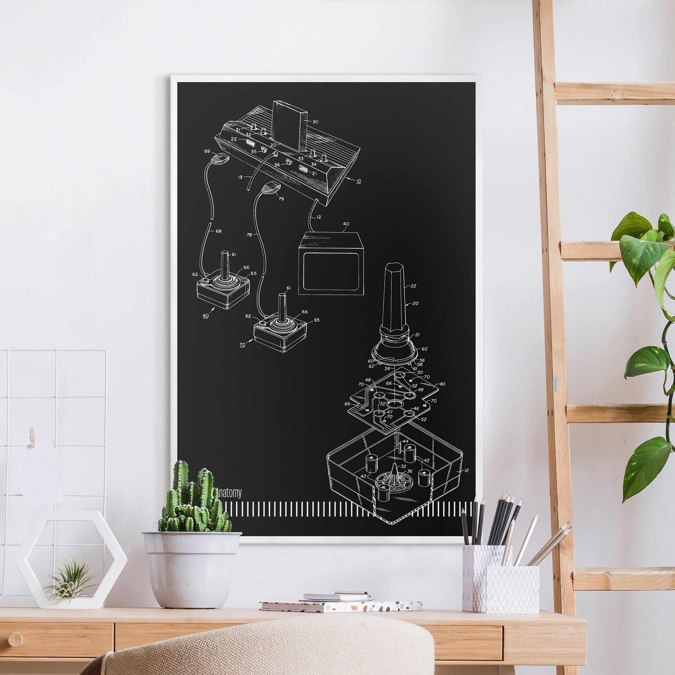 Leinwandbild Gaming Anatomy in Schwarz