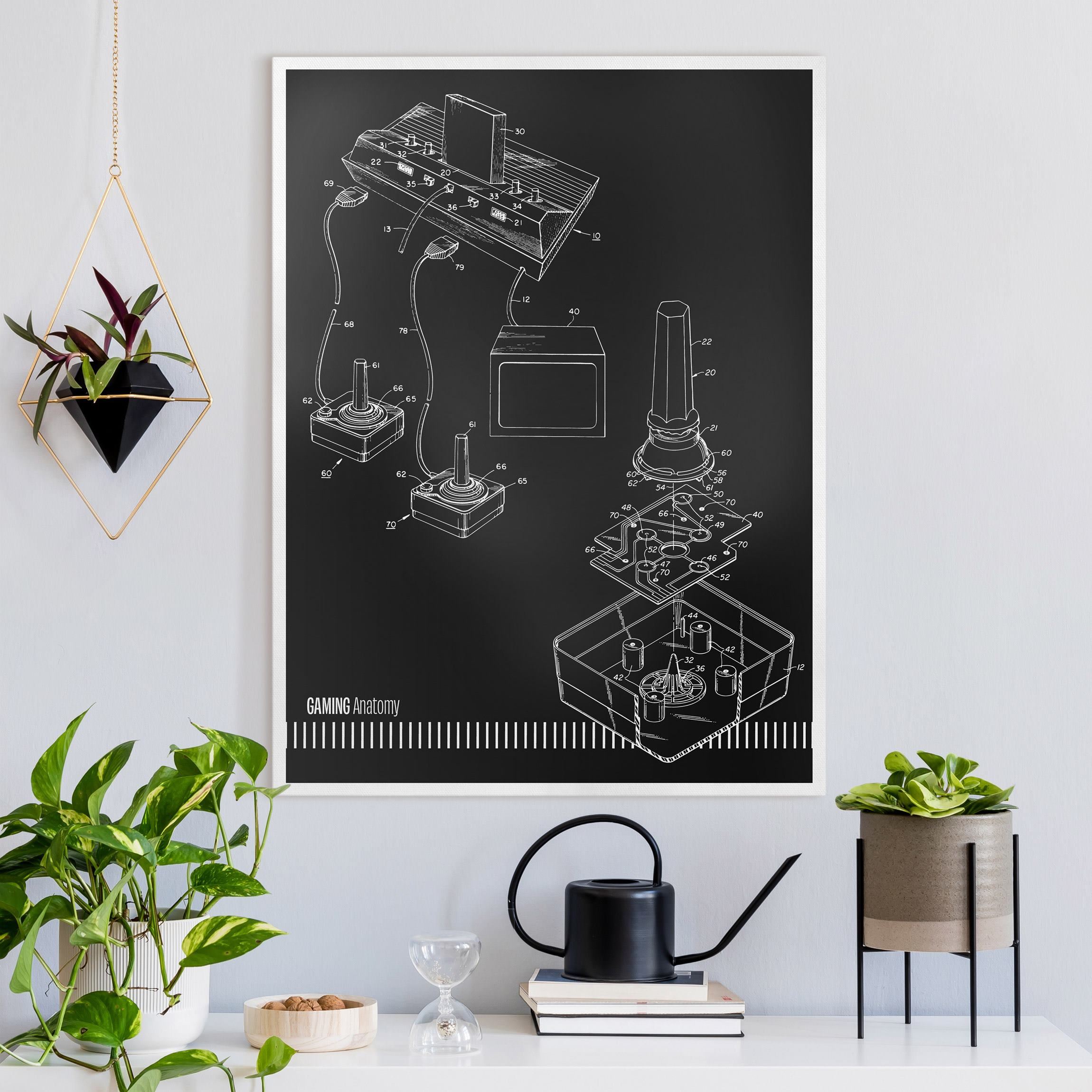 Leinwandbild Gaming Anatomy in Schwarz