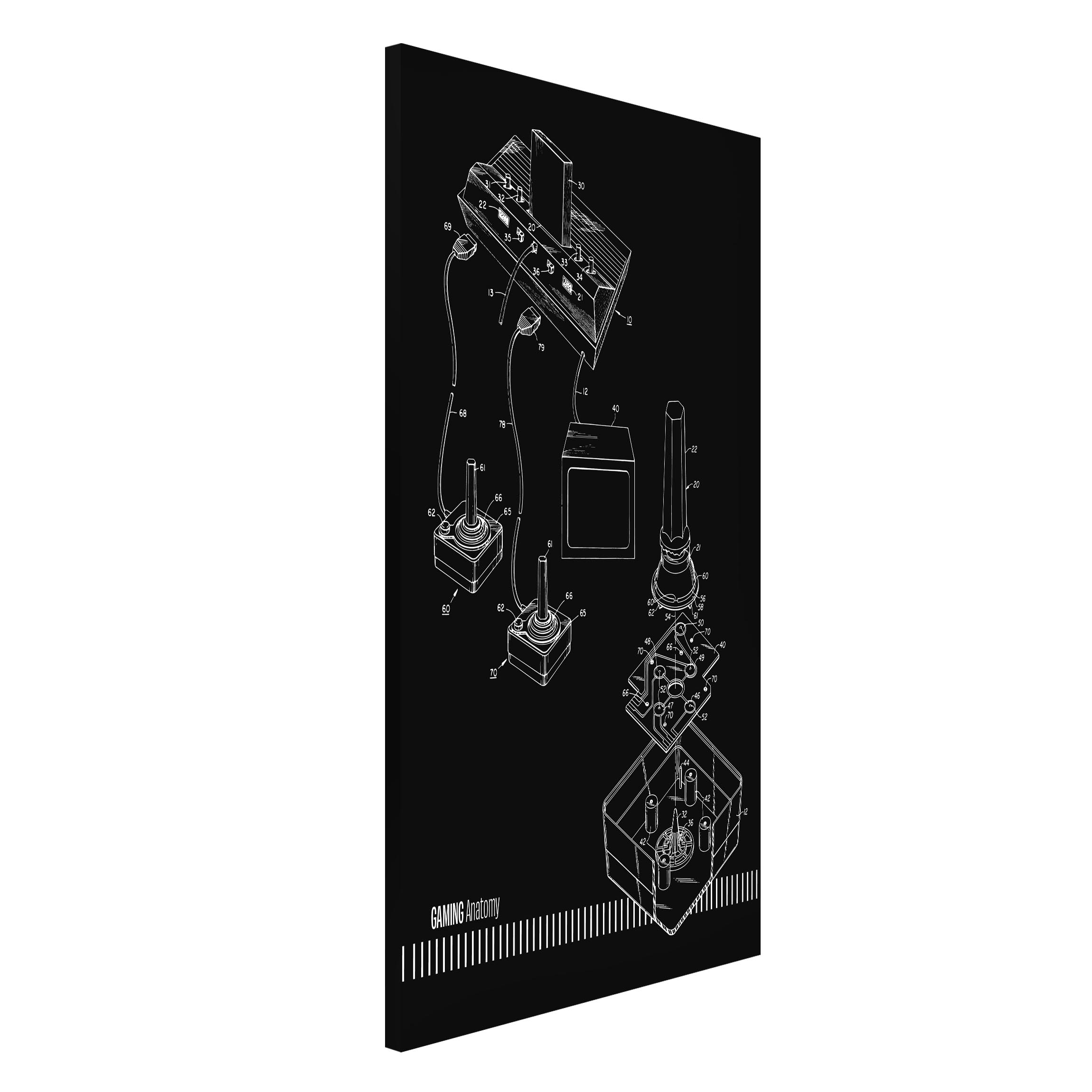 Magnettafel Gaming Anatomy in Schwarz