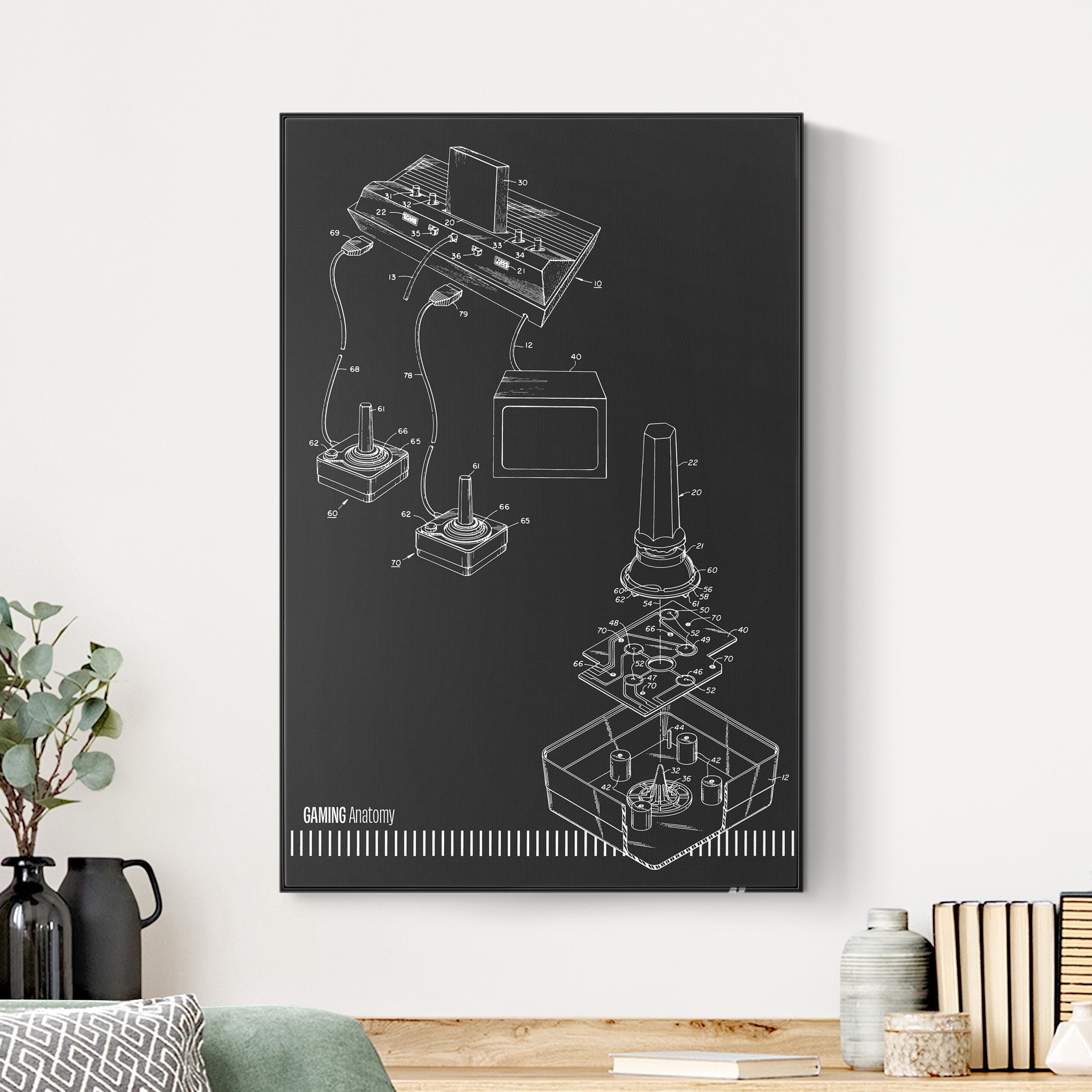 Akustik-Wechselbild Gaming Anatomy in Schwarz