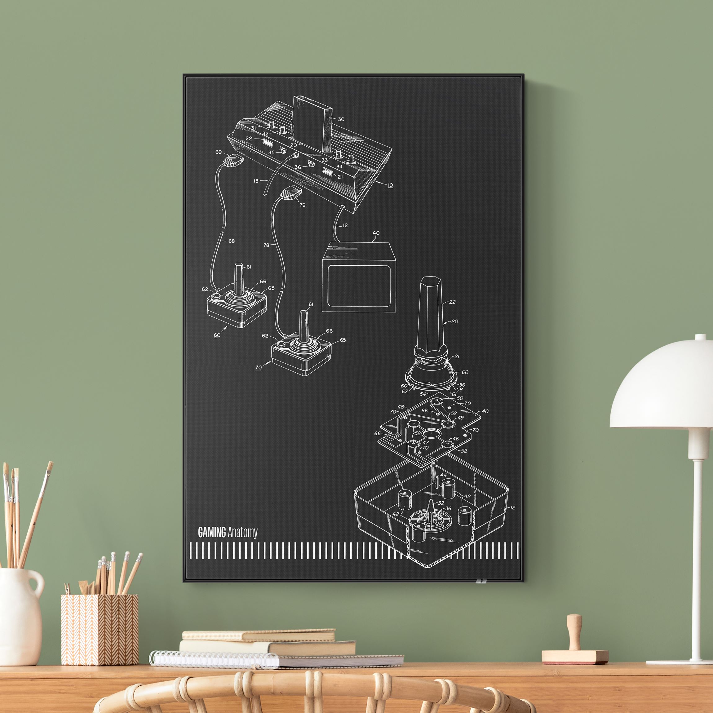 Akustik-Wechselbild Gaming Anatomy in Schwarz