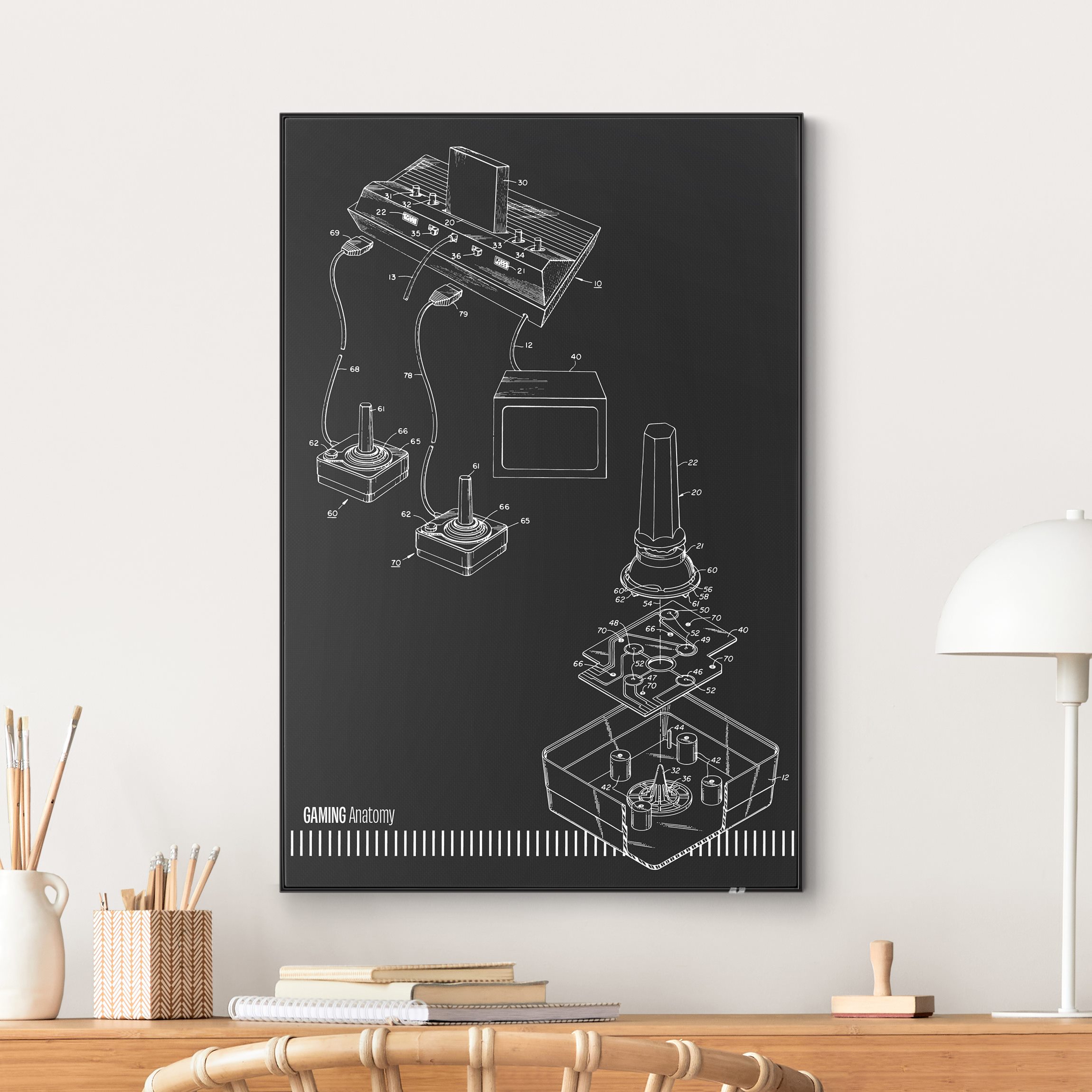 Wechselbild Gaming Anatomy in Schwarz