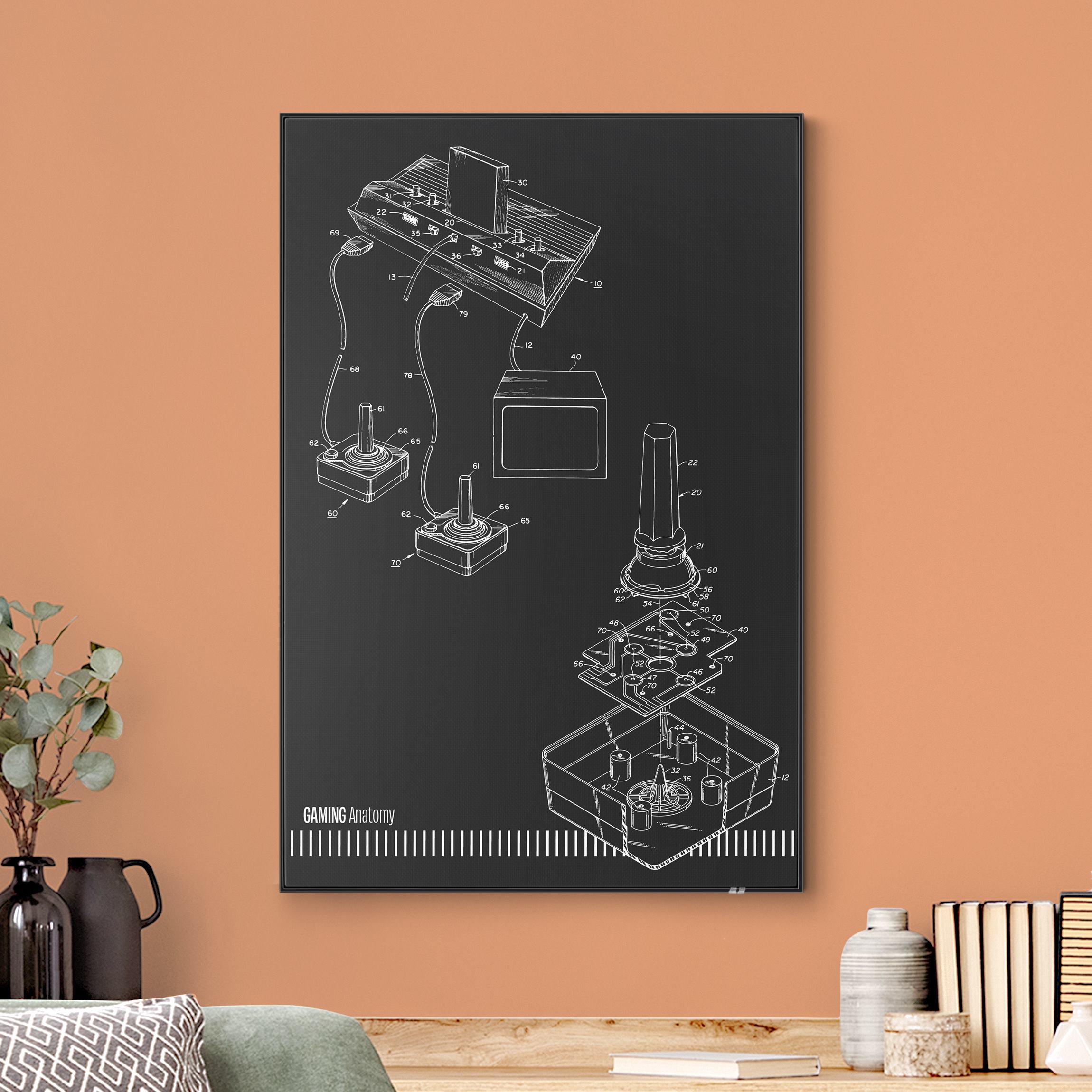 Wechselbild Gaming Anatomy in Schwarz
