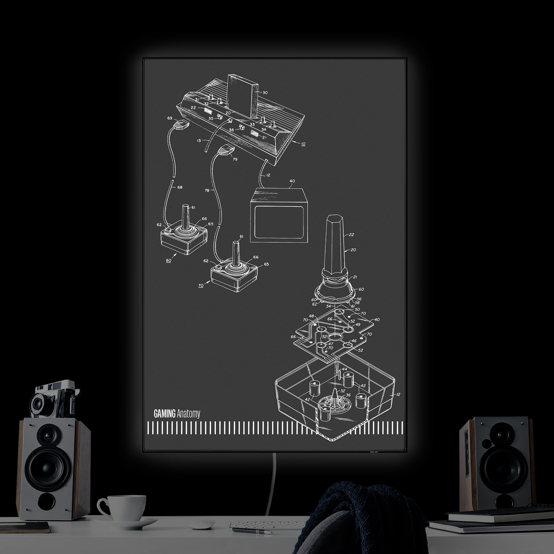 LED-Wechselbild Gaming Anatomy in Schwarz