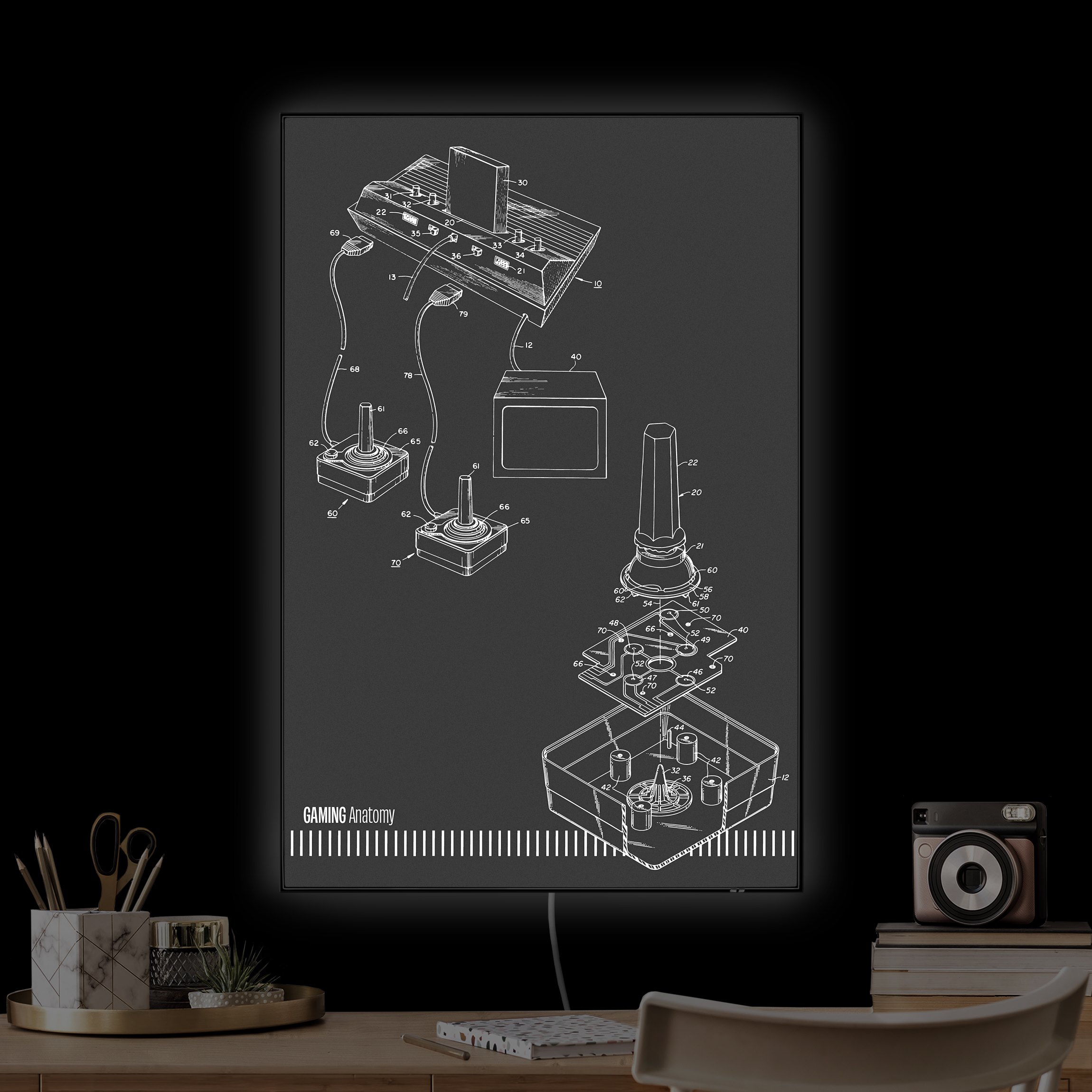 LED-Wechselbild Gaming Anatomy in Schwarz