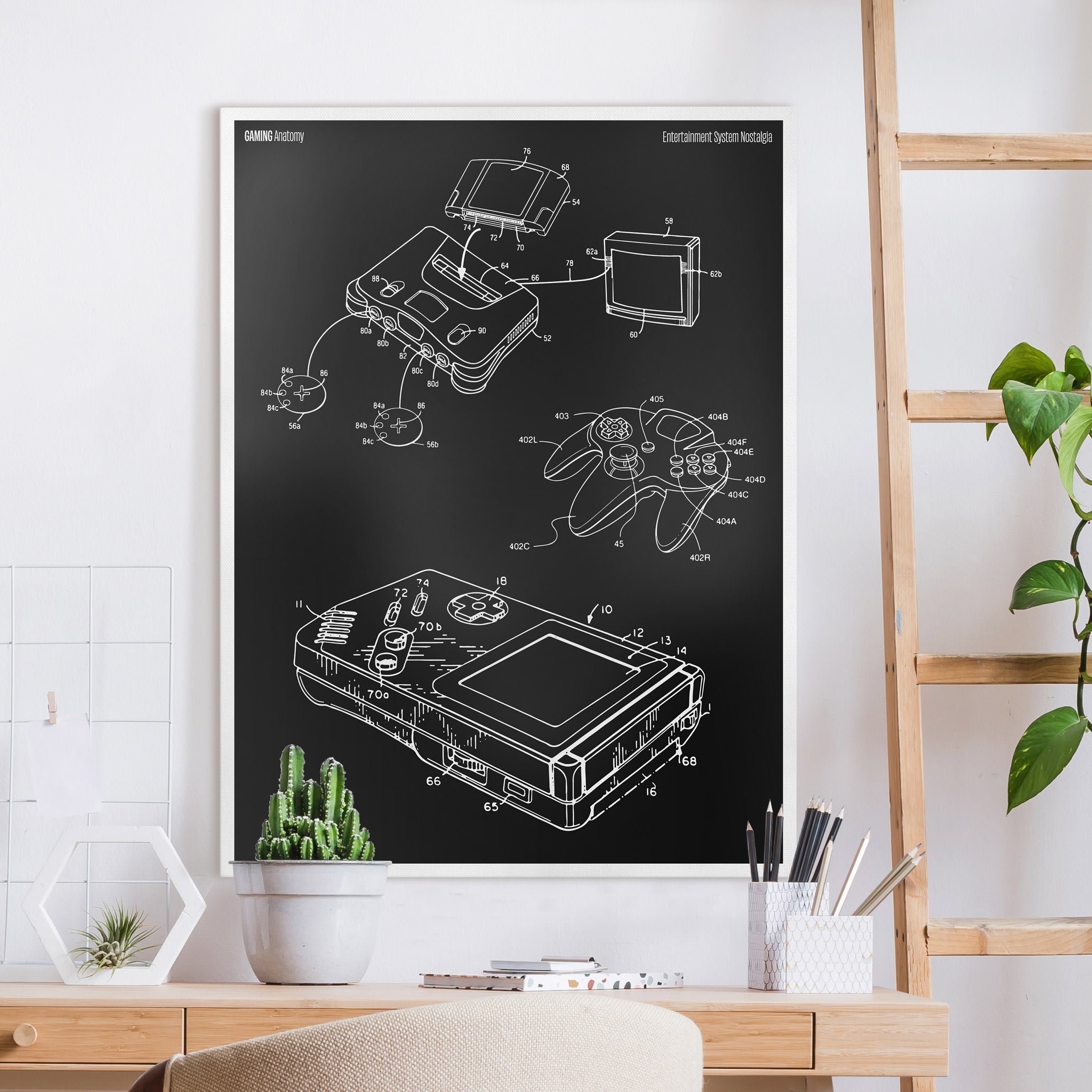 Leinwandbild Gaming Anatomy Klassiker in Schwarz II