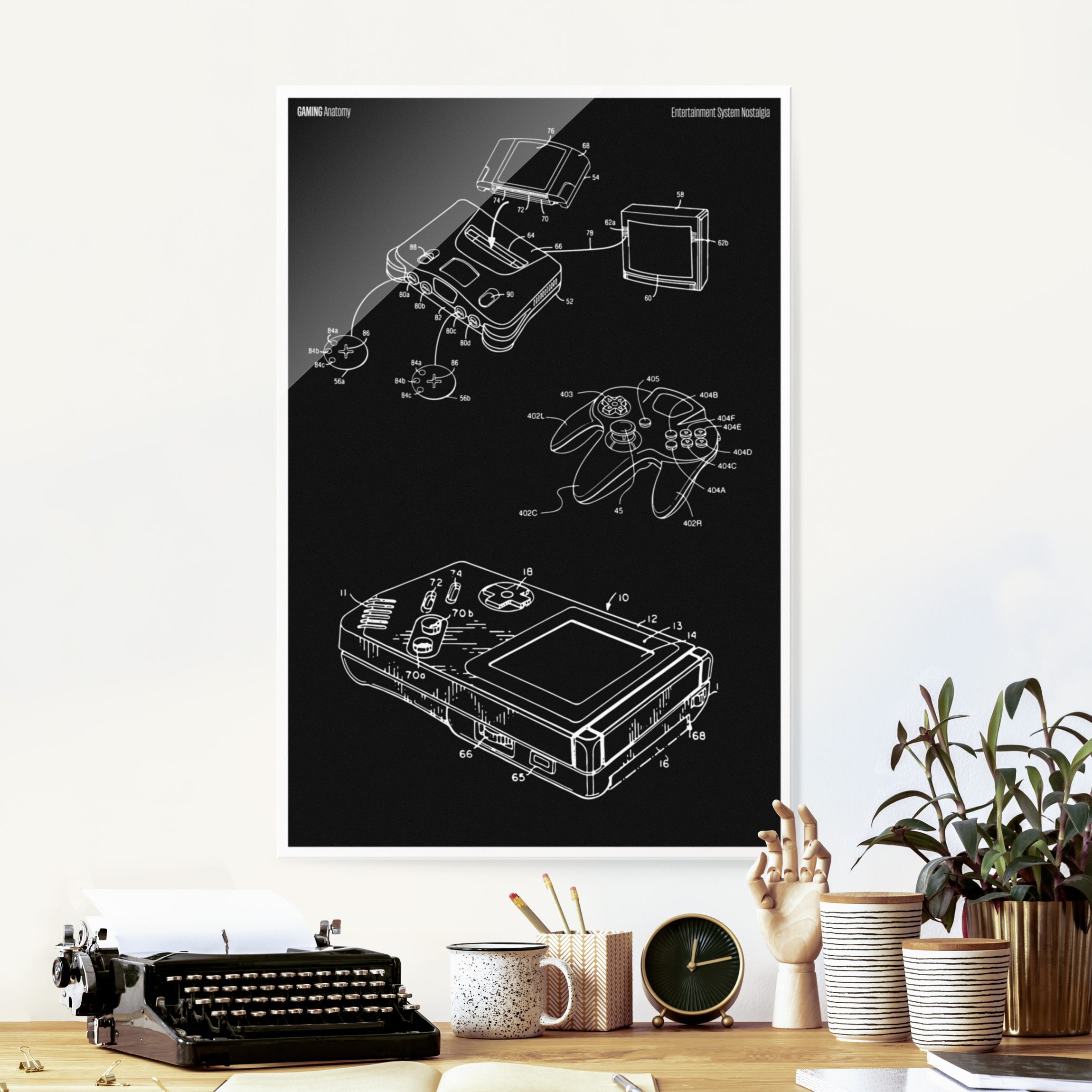 Glasbild Gaming Anatomy Klassiker in Schwarz II