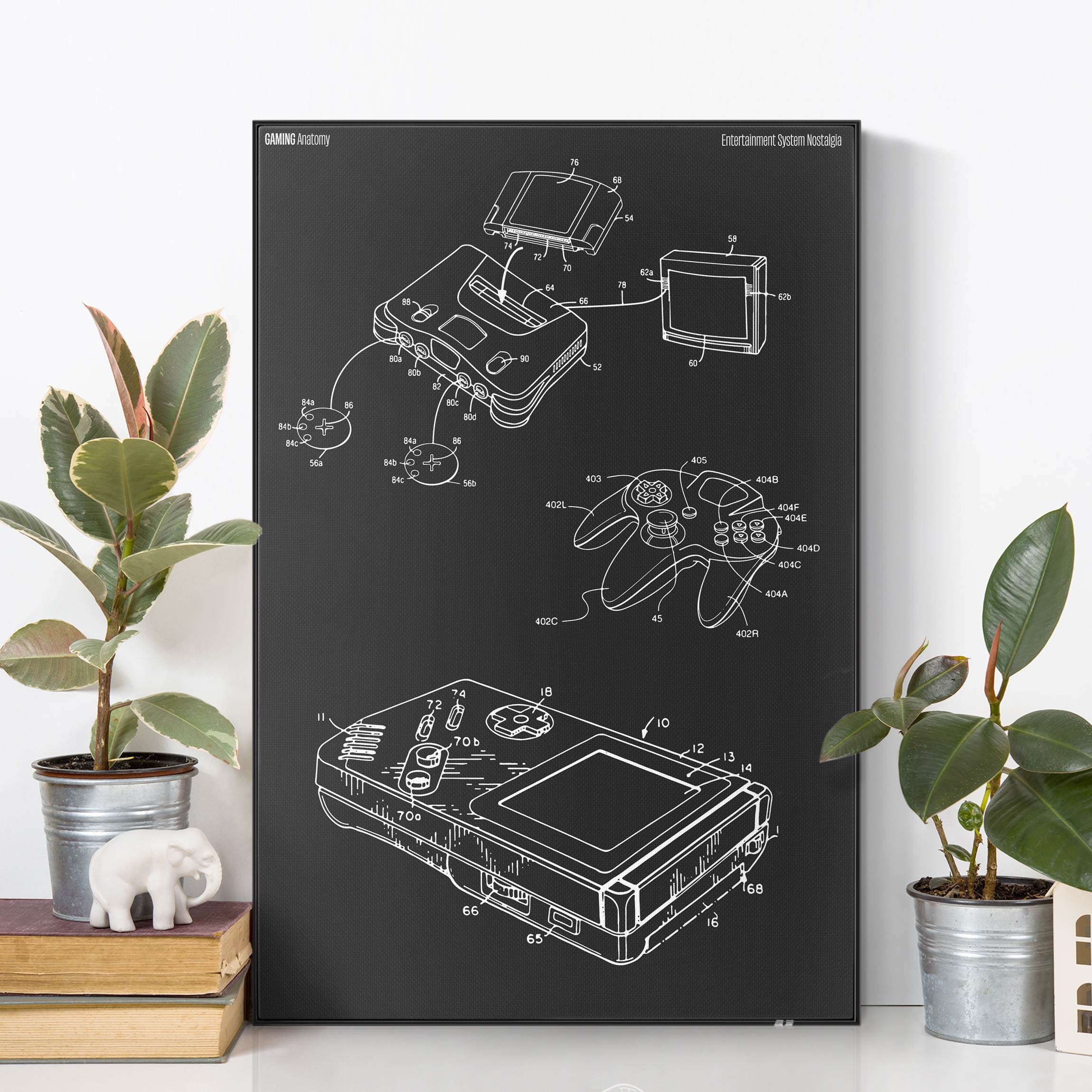 Akustik-Wechselbild Gaming Anatomy Klassiker in Schwarz II