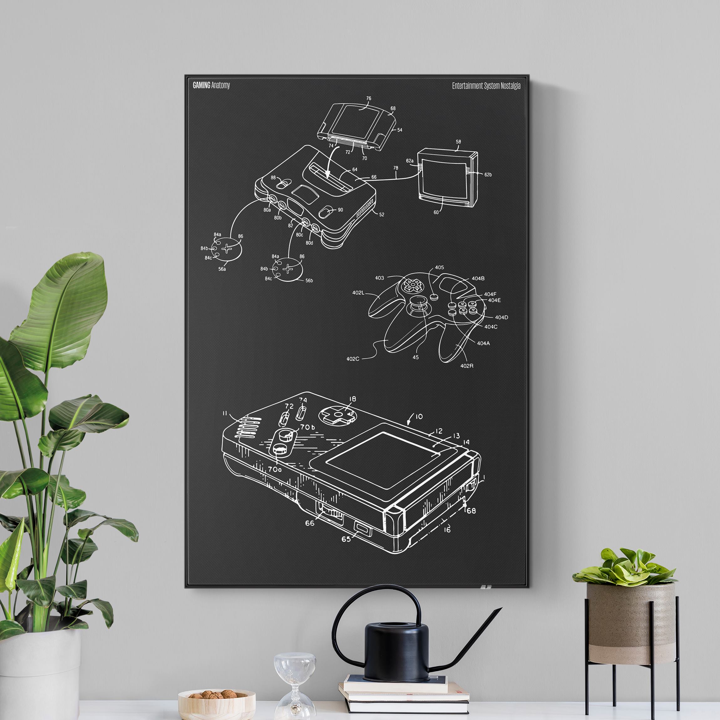 Akustik-Wechselbild Gaming Anatomy Klassiker in Schwarz II
