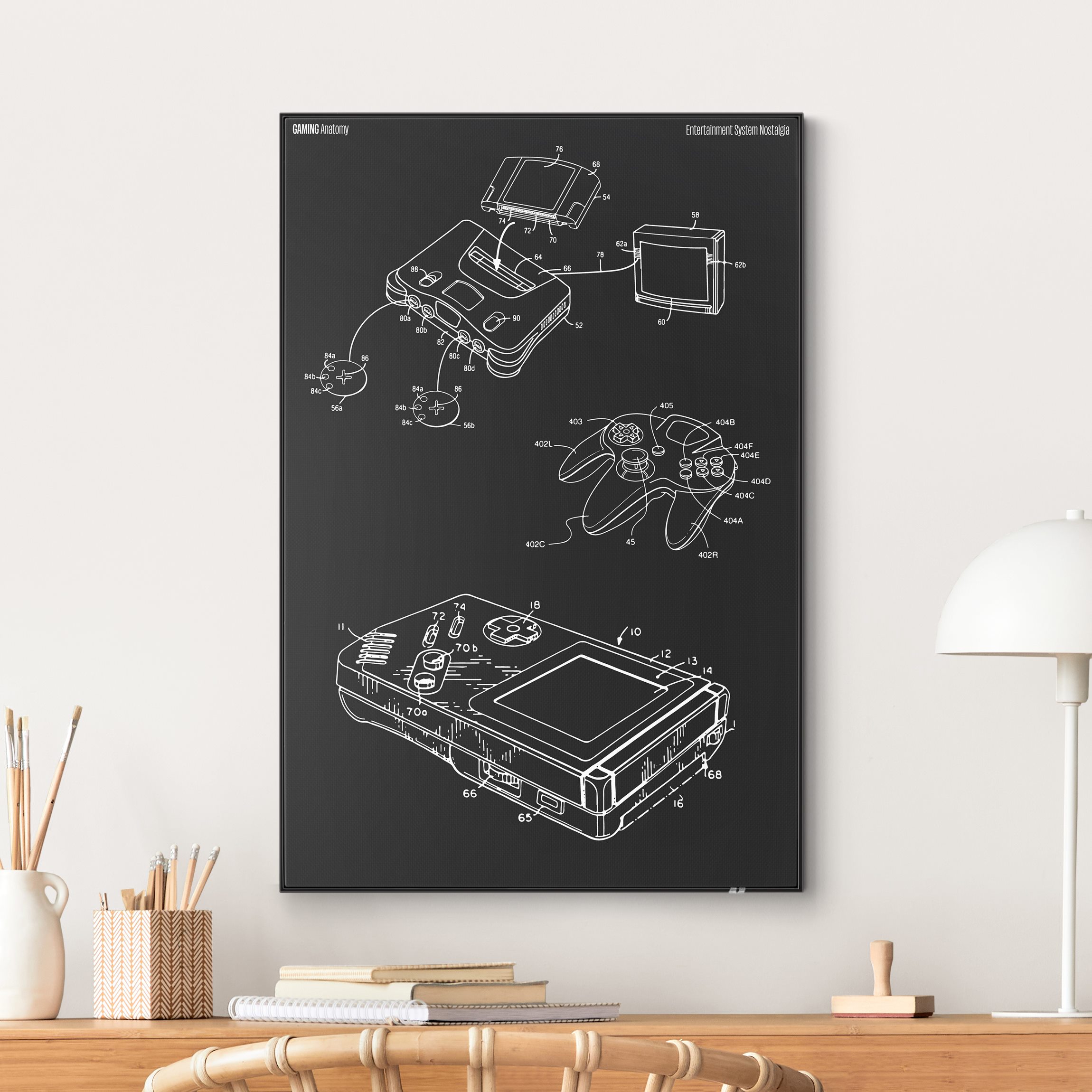 Wechselbild Gaming Anatomy Klassiker in Schwarz II