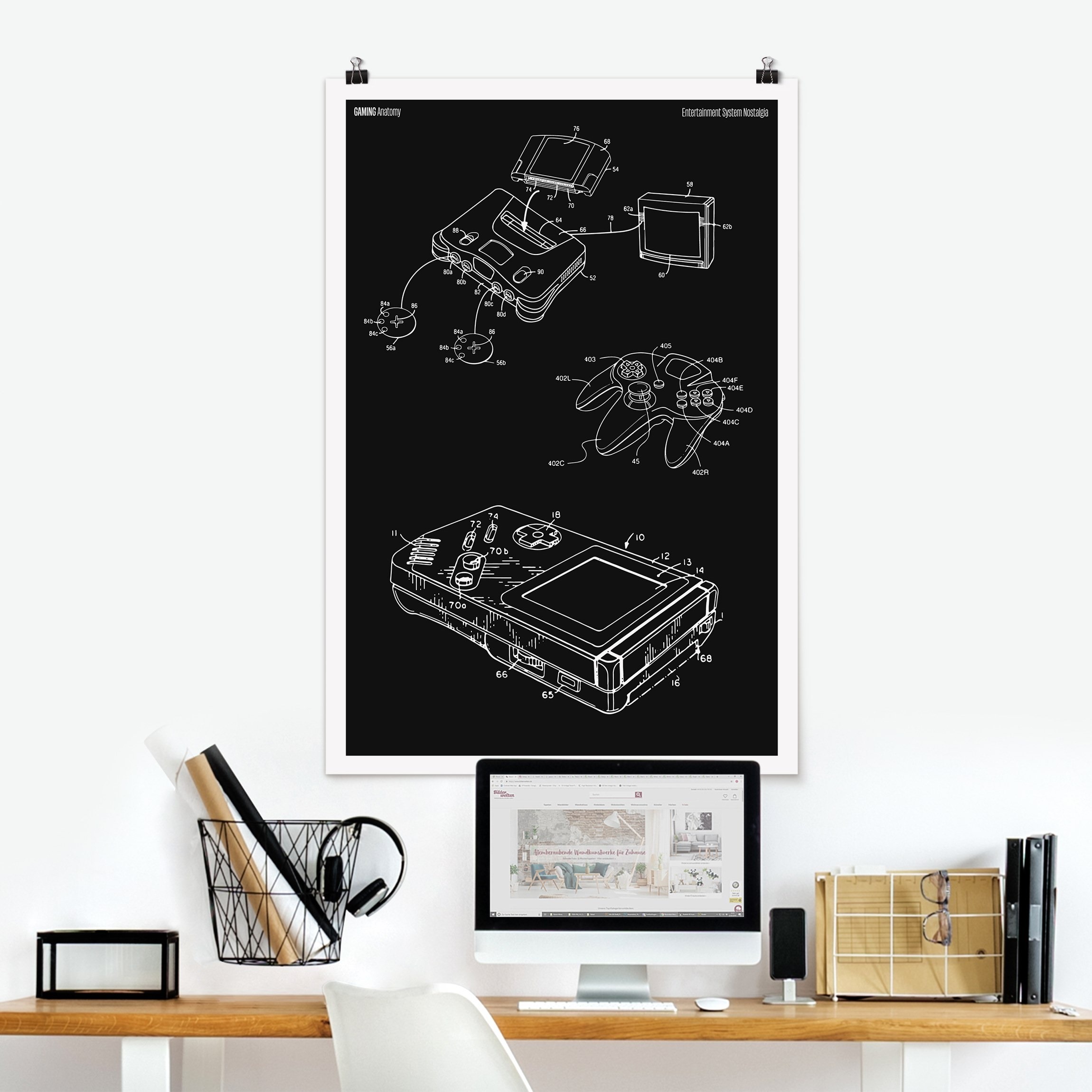 Poster Gaming Anatomy Klassiker in Schwarz II
