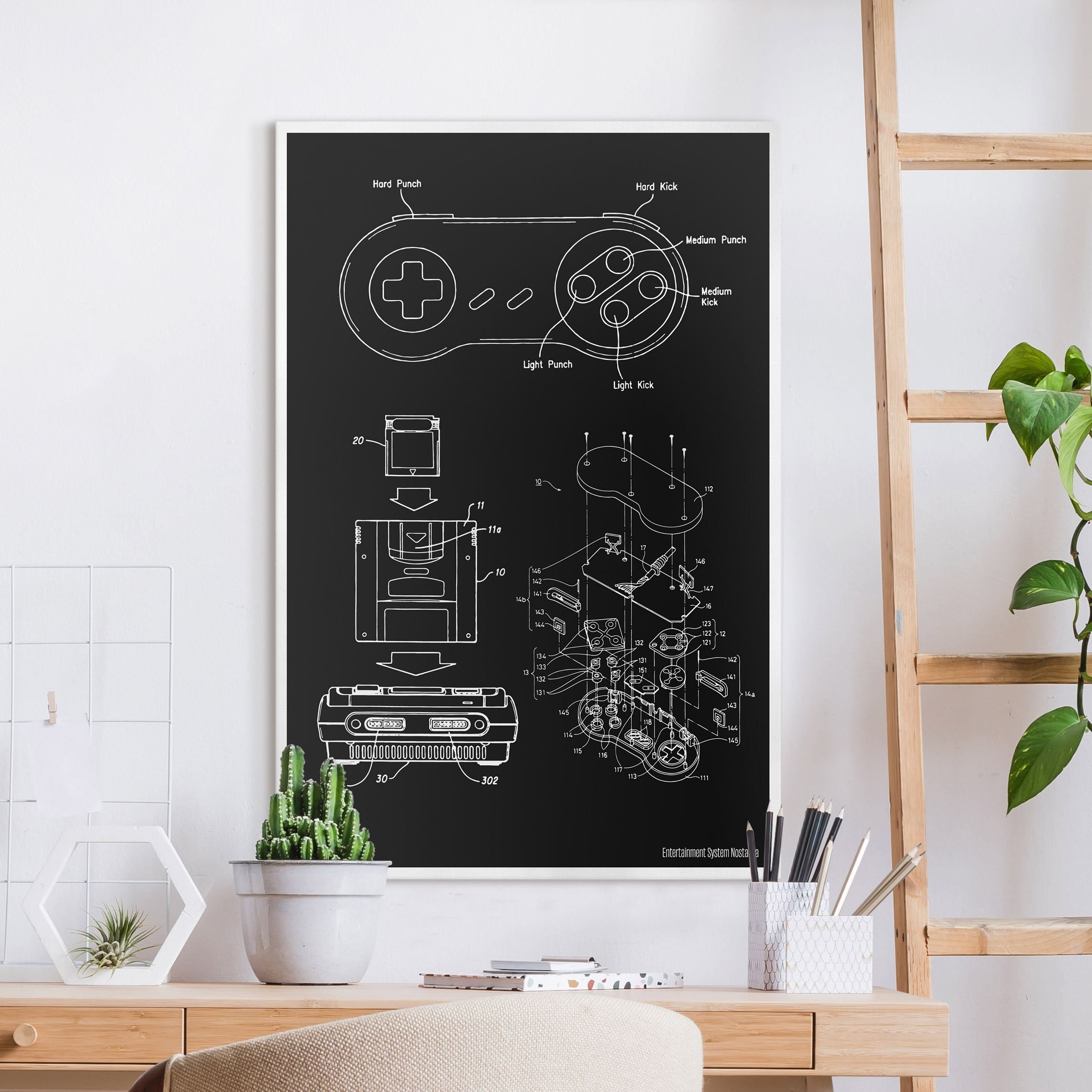 Leinwandbild Gaming Anatomy Klassiker in Schwarz