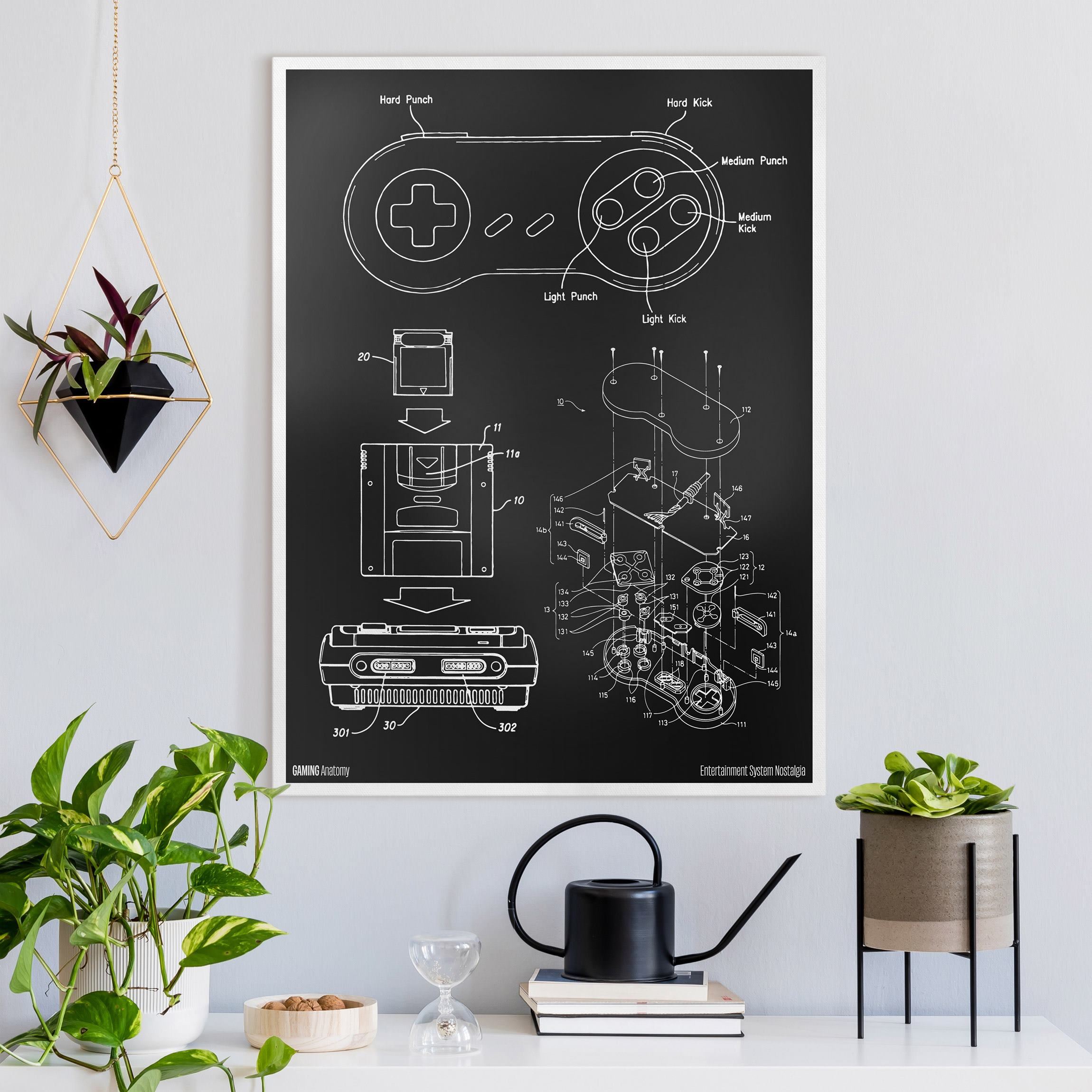 Leinwandbild Gaming Anatomy Klassiker in Schwarz