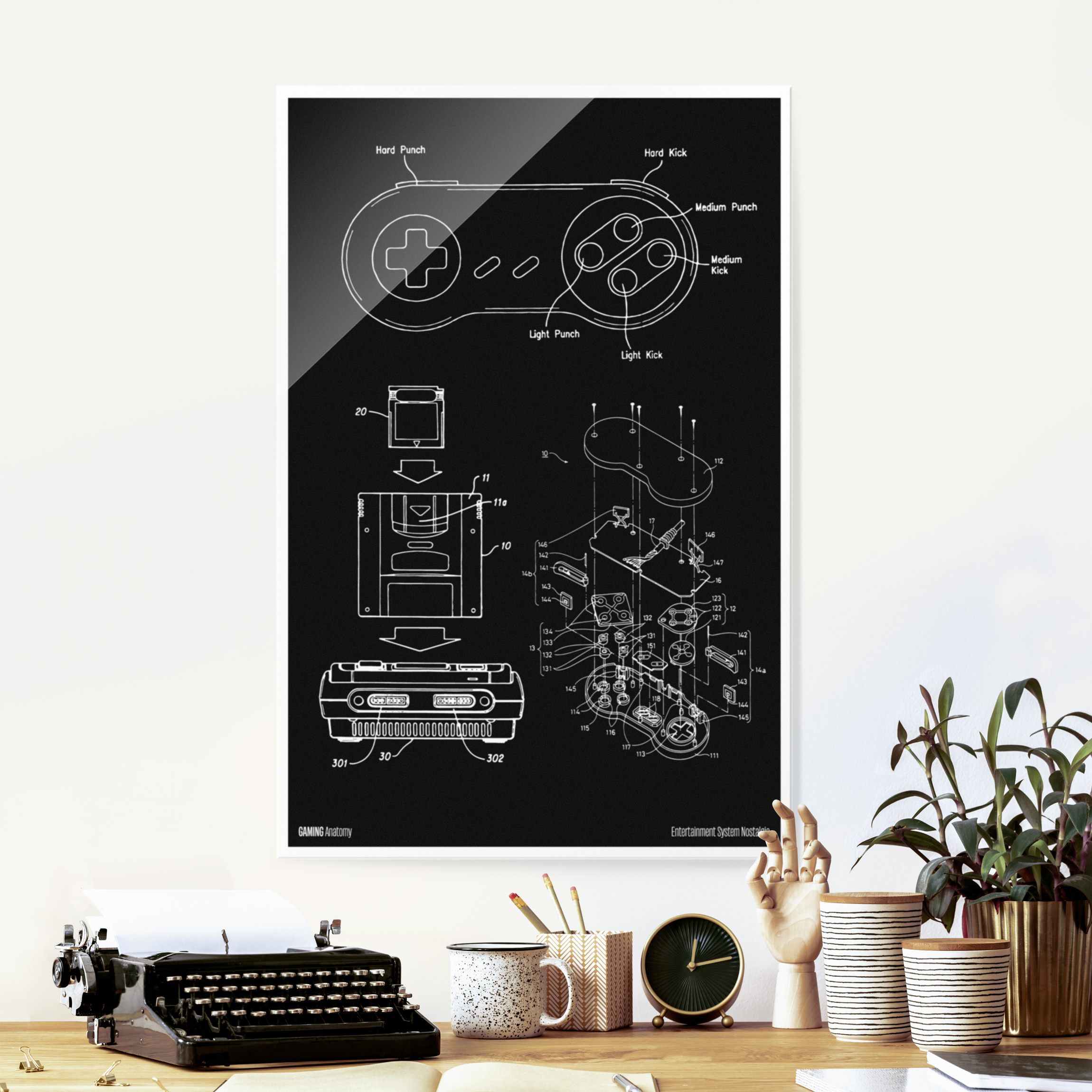 Glasbild Gaming Anatomy Klassiker in Schwarz