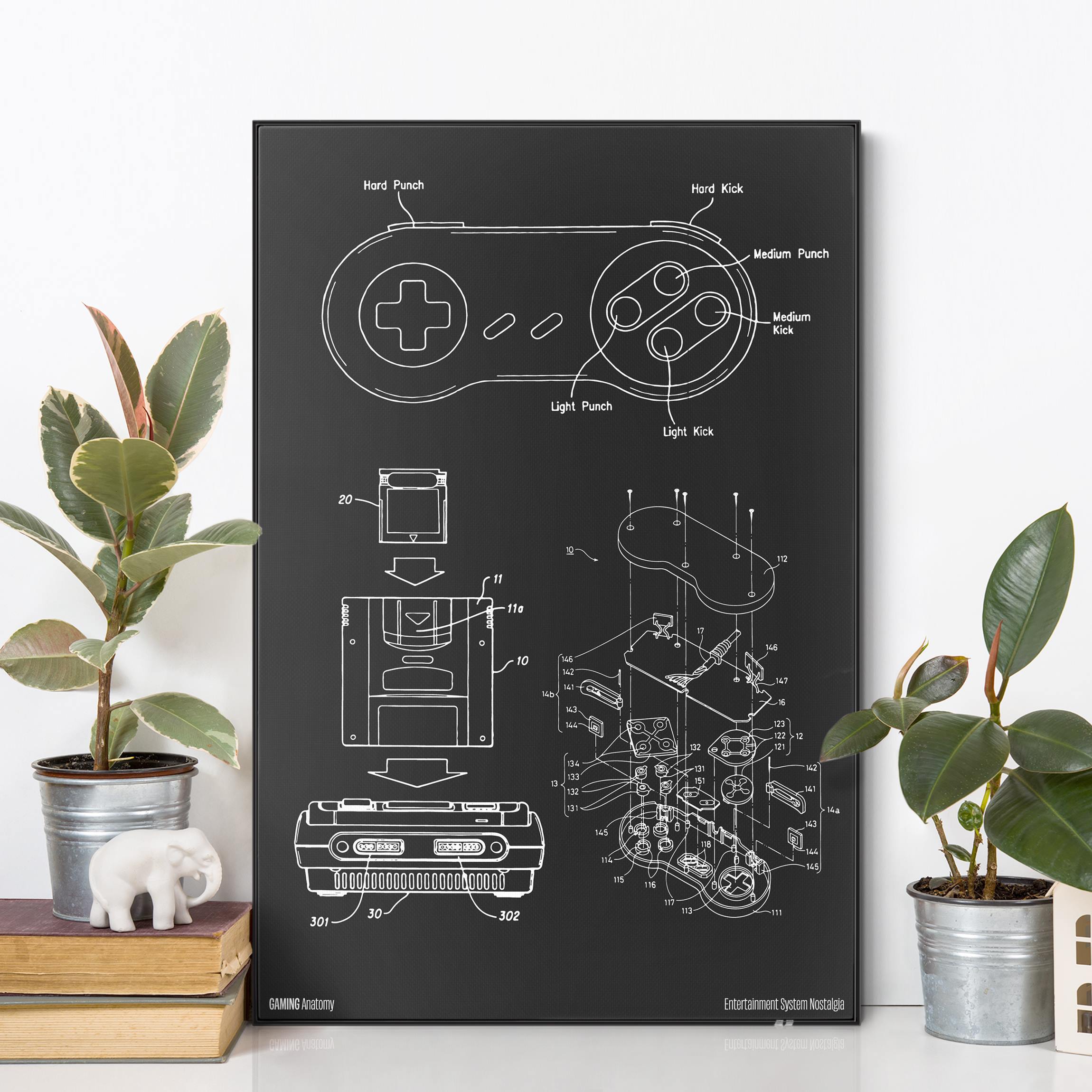 Wechselbild Gaming Anatomy Klassiker in Schwarz