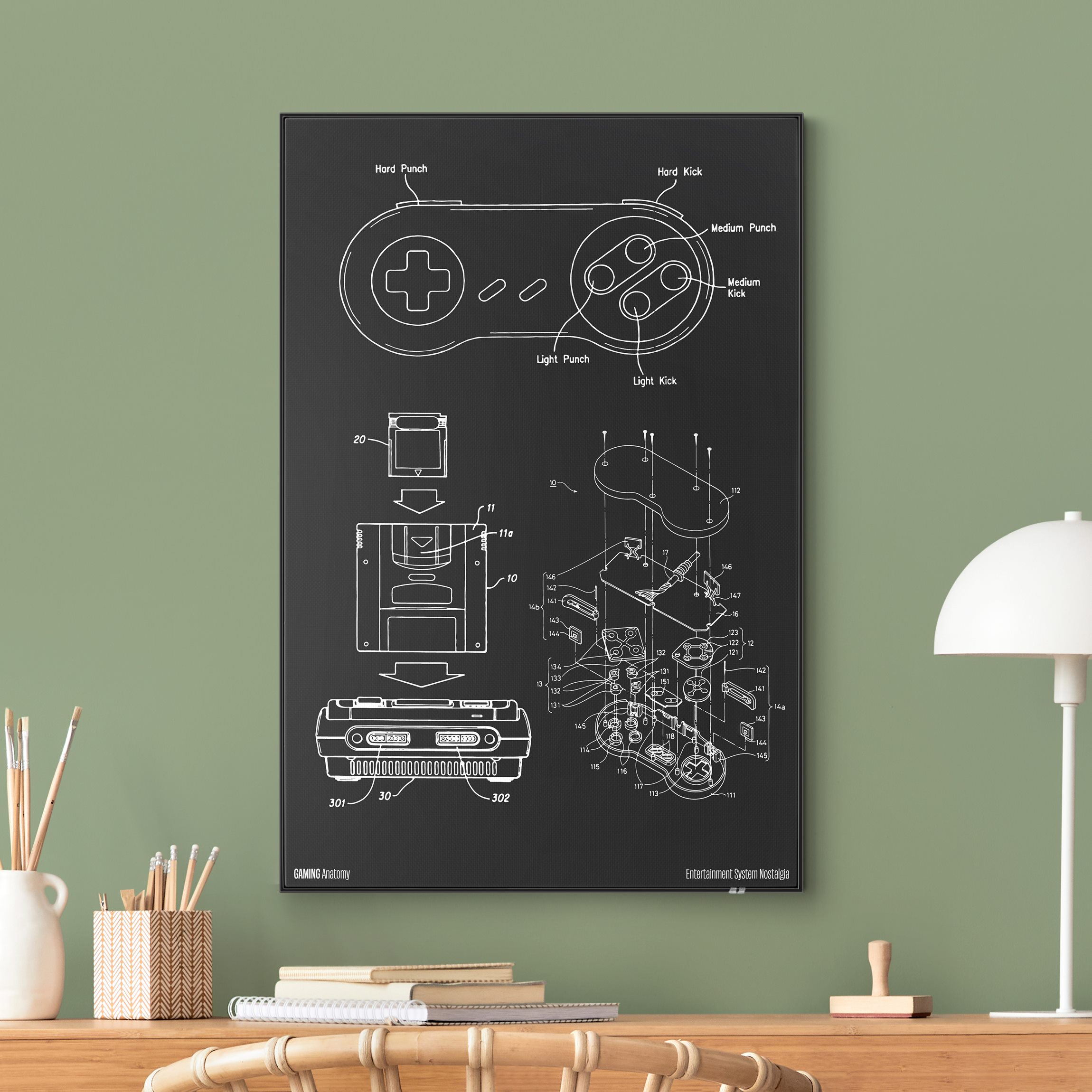 Wechselbild Gaming Anatomy Klassiker in Schwarz
