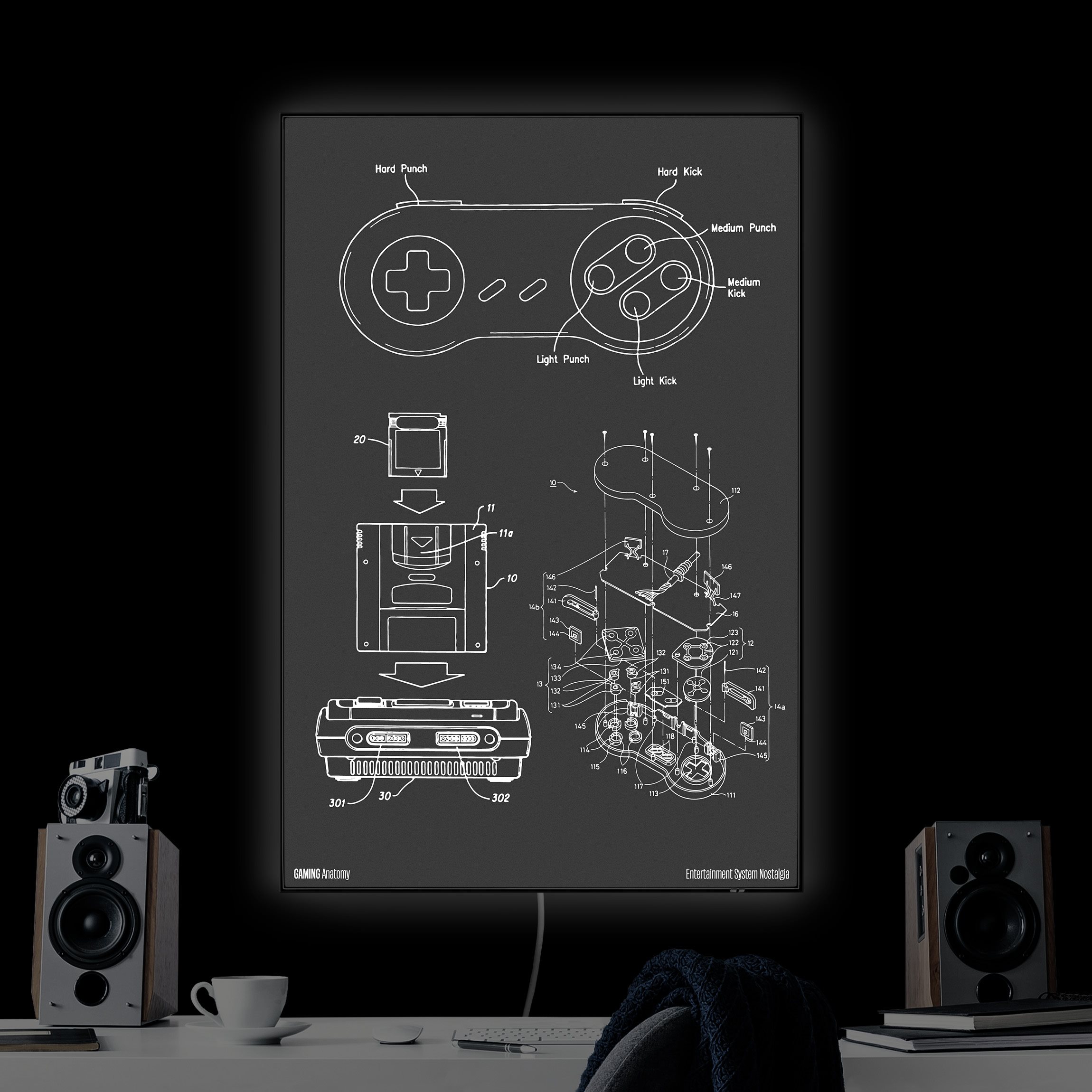 LED-Wechselbild Gaming Anatomy Klassiker in Schwarz