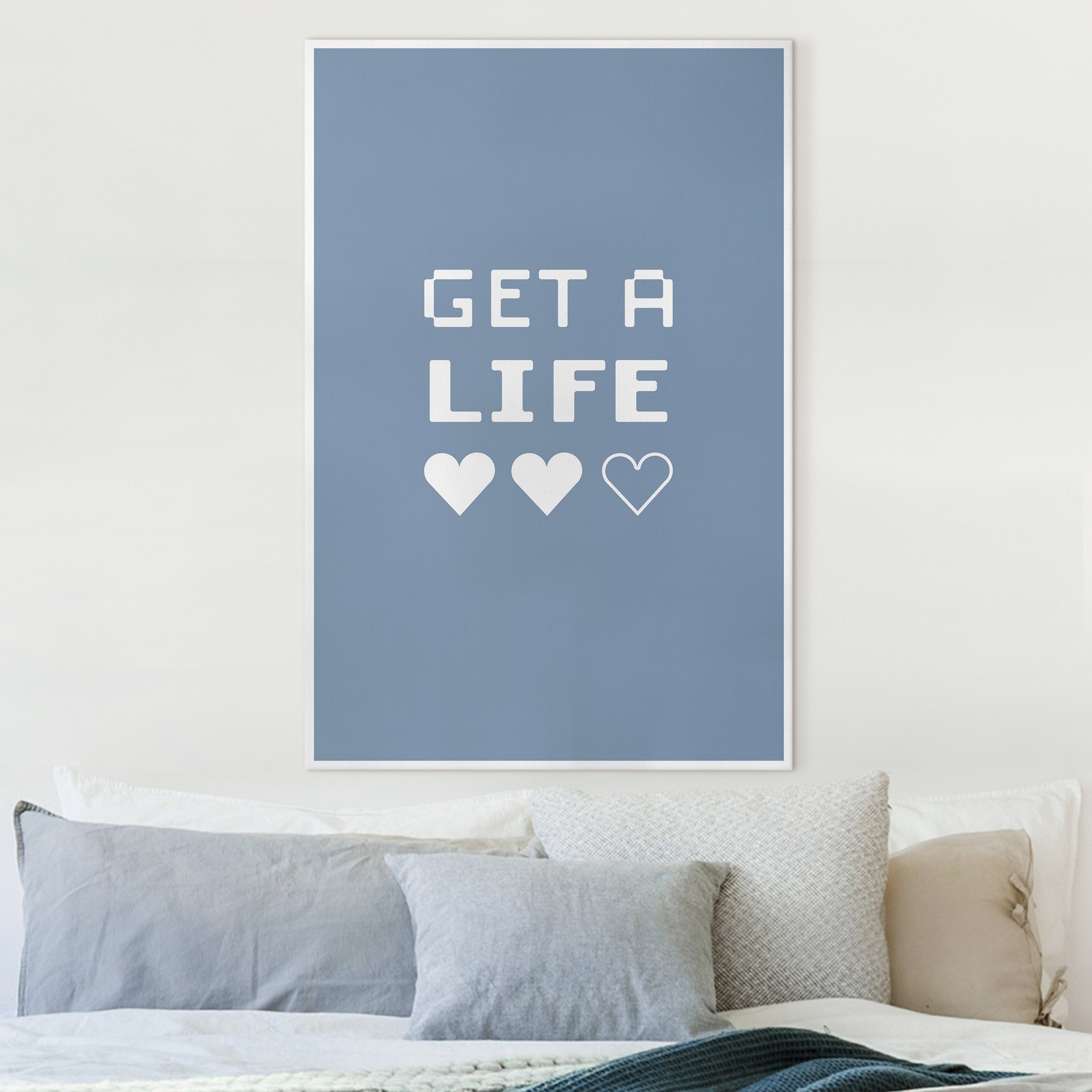 Leinwandbild Gaming Herzen Get A Life