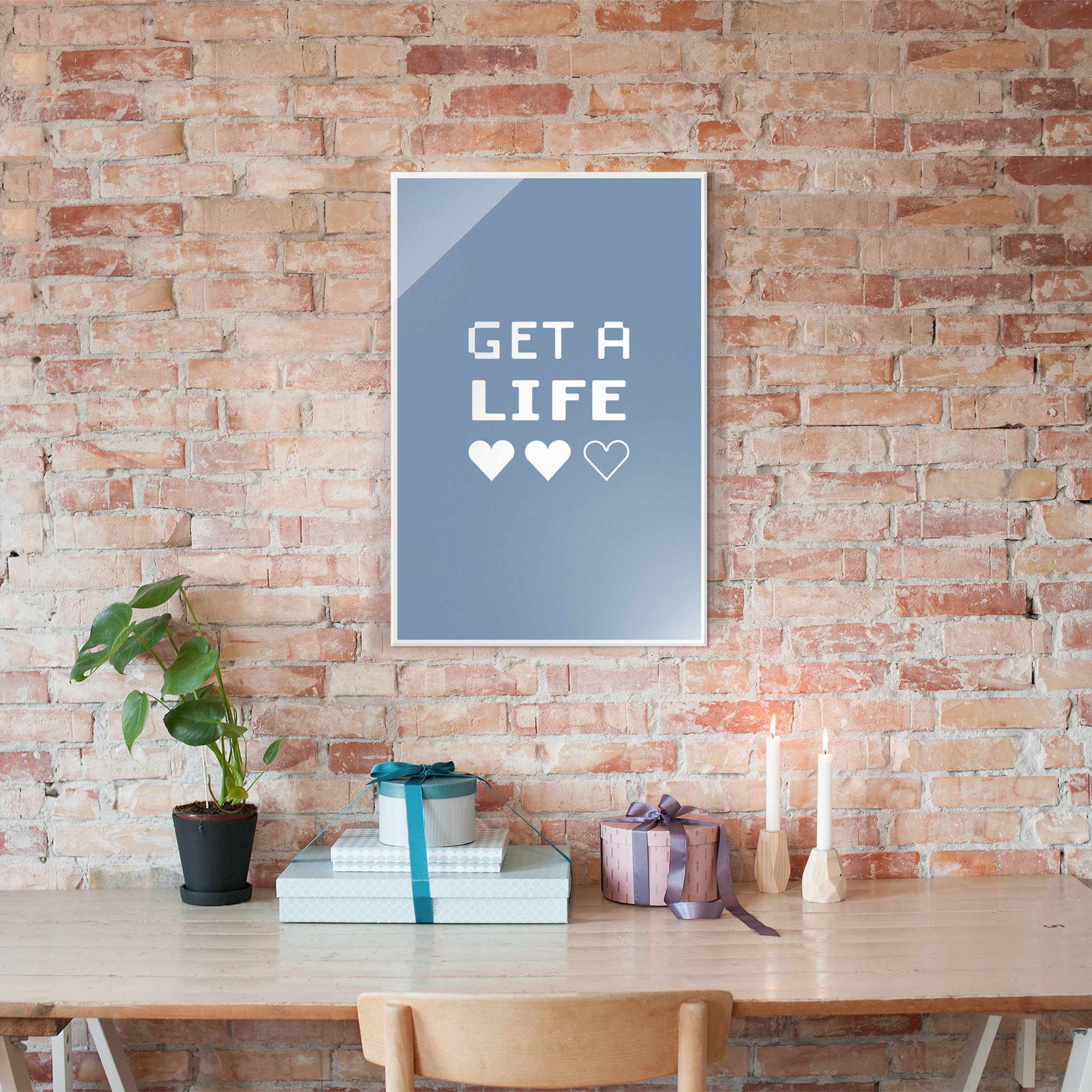 Glasbild Gaming Herzen Get A Life