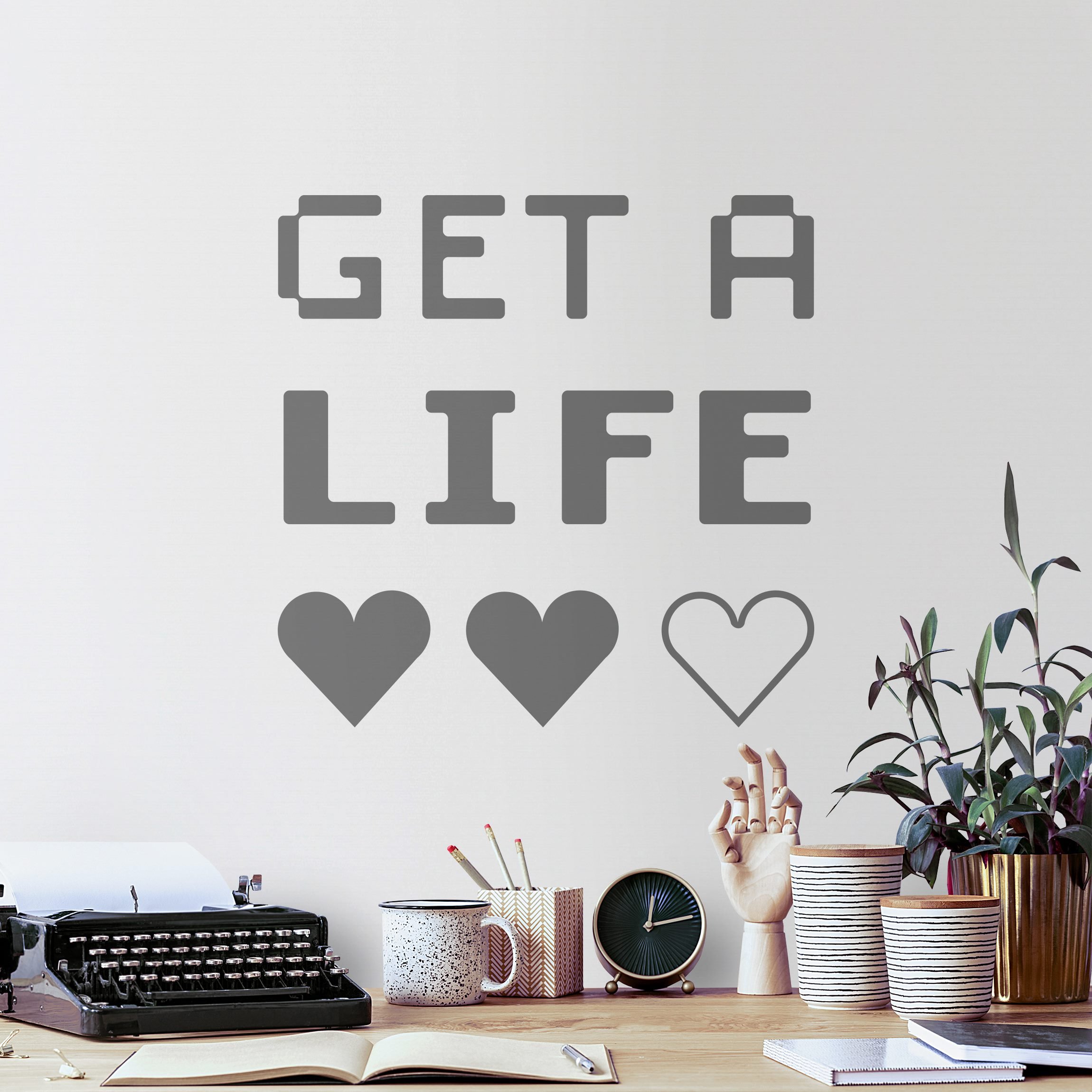 Wandtattoo Gaming Herzen Get A Life