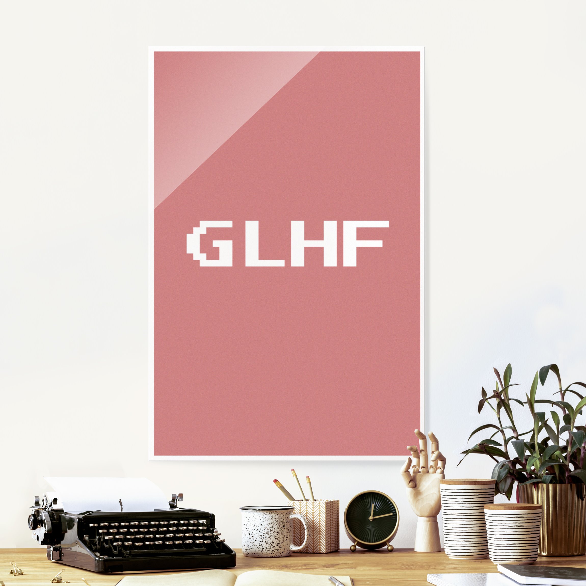 Glasbild Gaming Kürzel GLHF