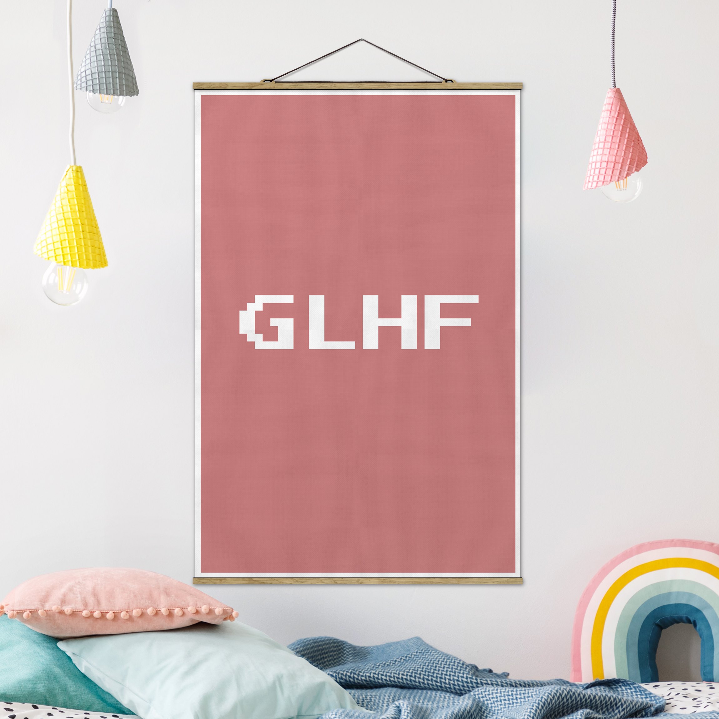 Stoffbild Gaming Kürzel GLHF