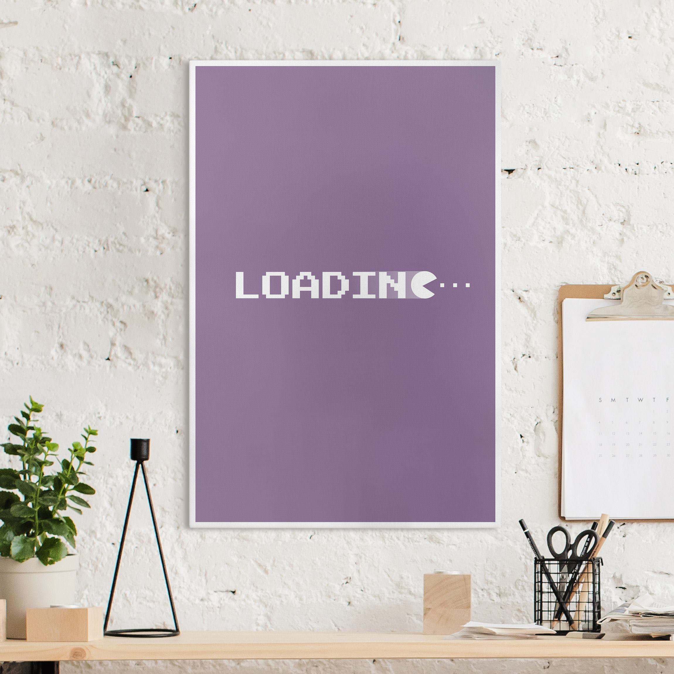 Leinwandbild Gaming Schrift Loading